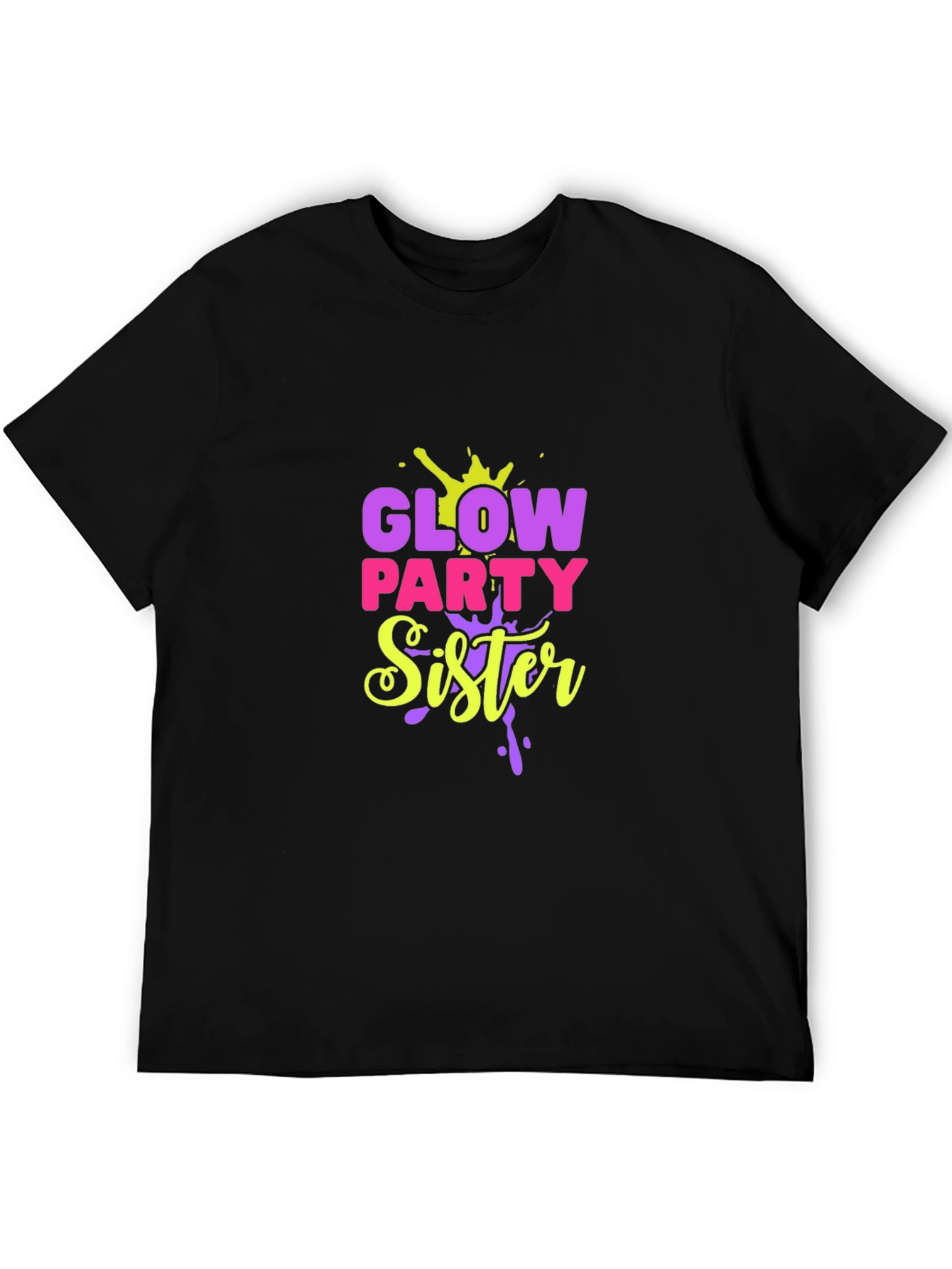 Glow Party Sister Black Graphic Tee