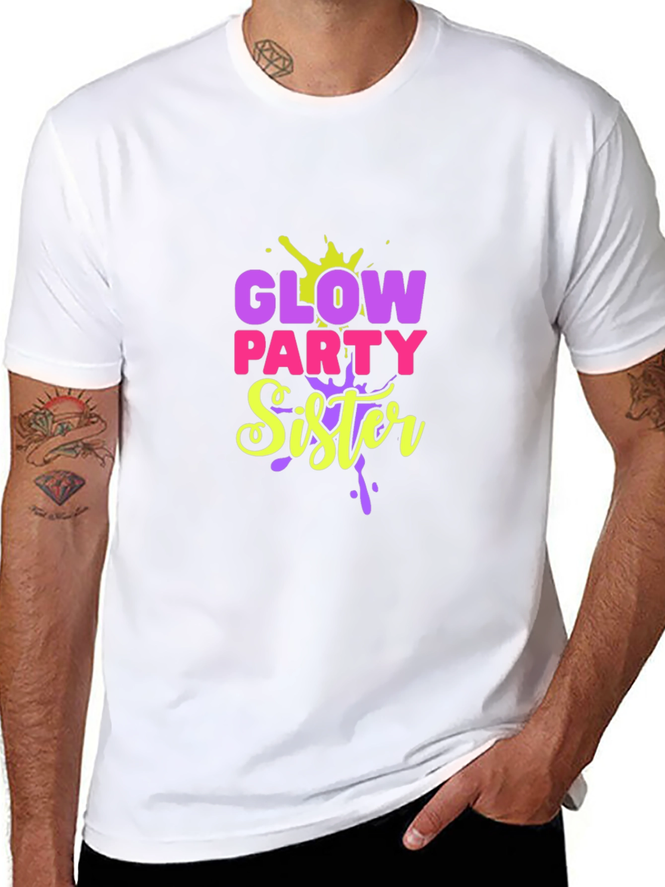 Glow Party Sister Black Graphic Tee