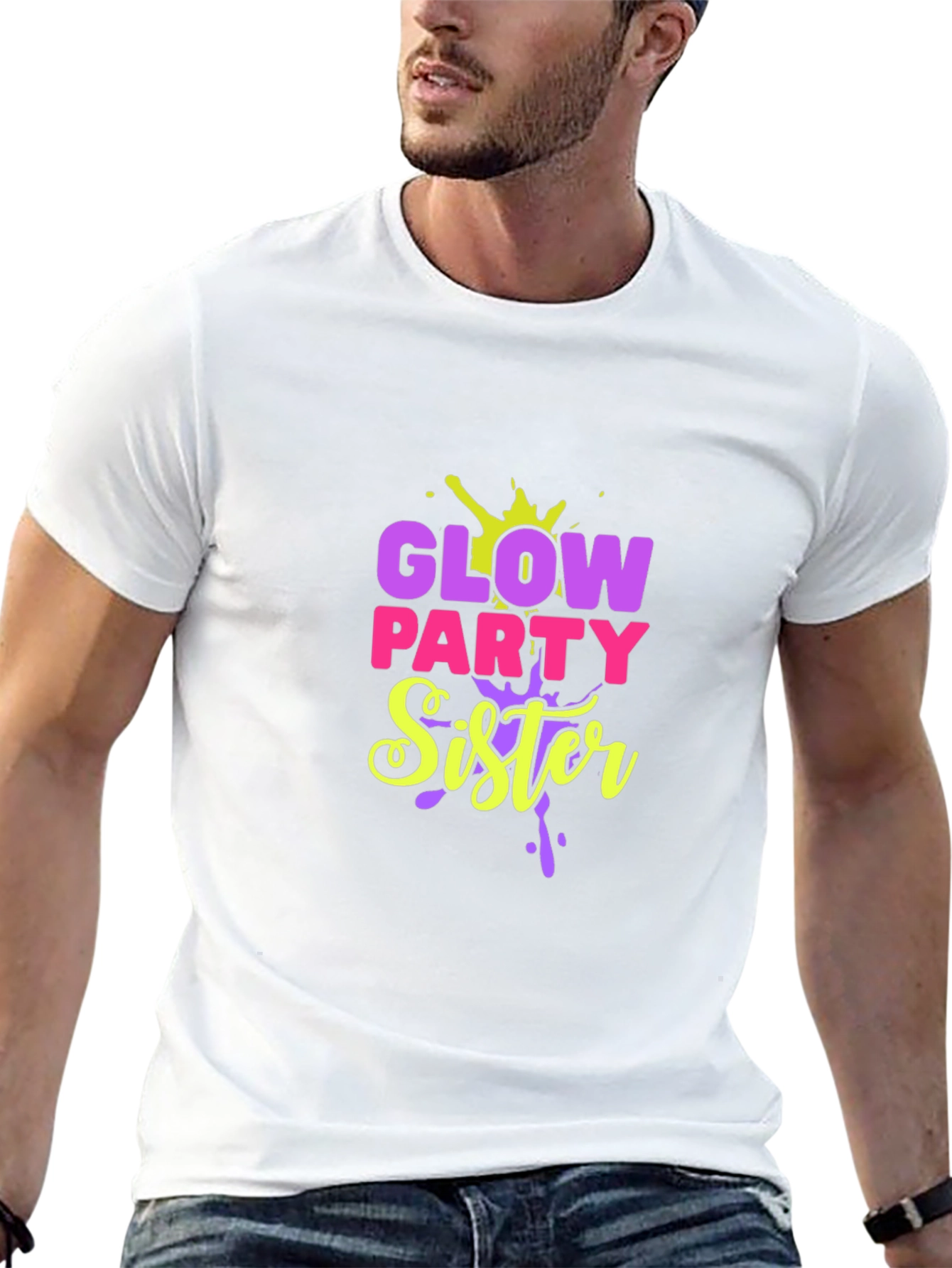 Glow Party Sister Black Graphic Tee