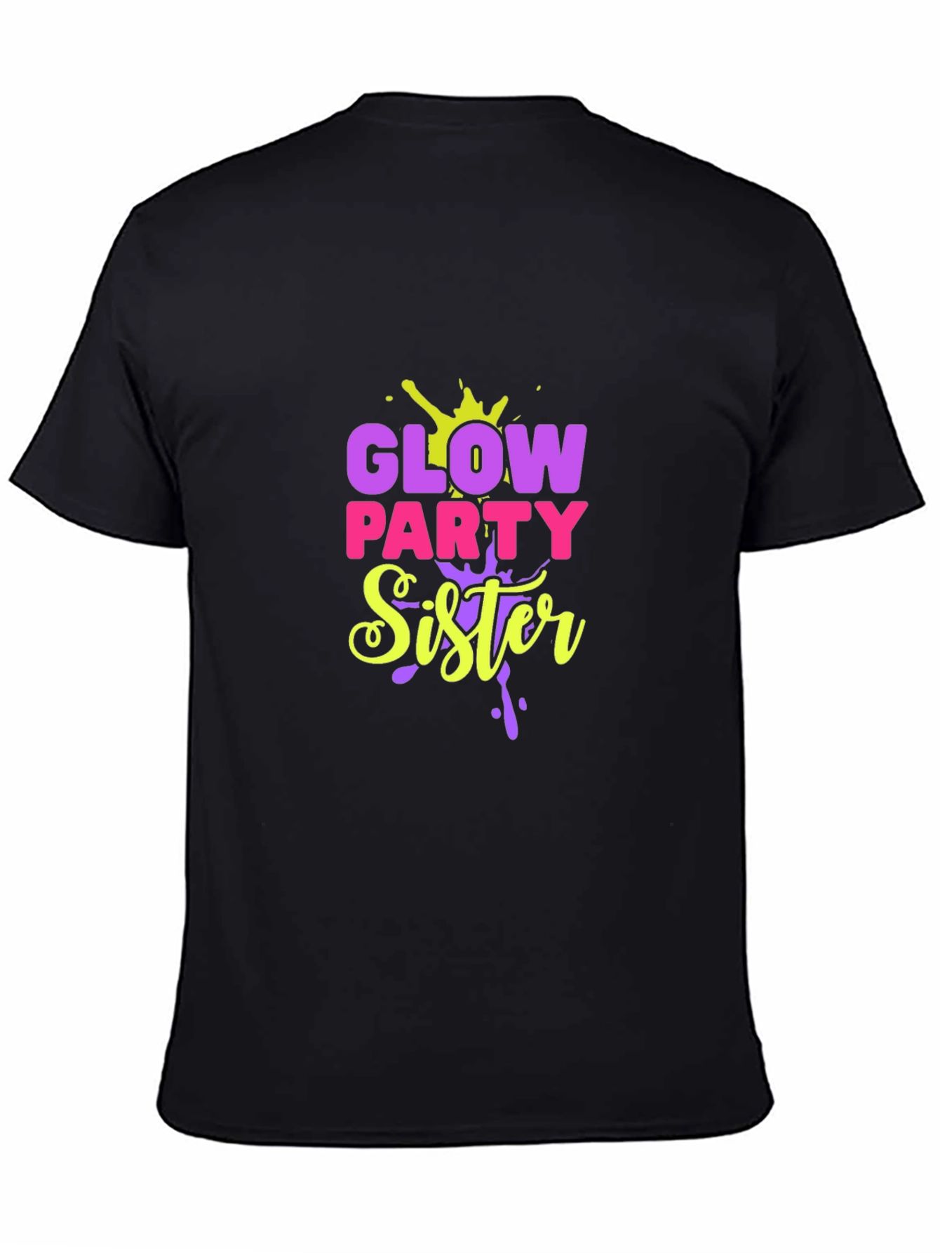 Glow Party Sister Black Graphic Tee