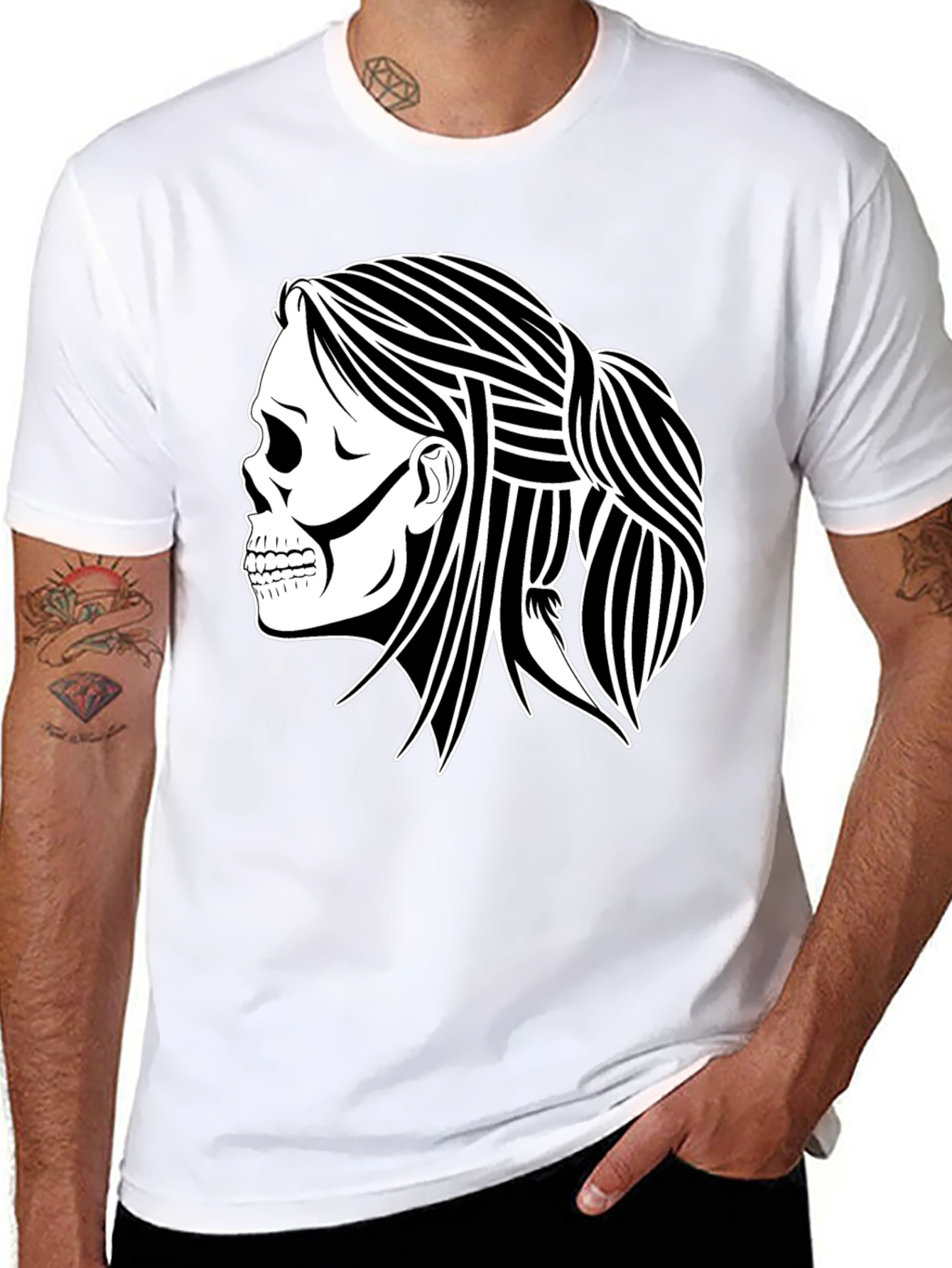 Skull Woman Graphic Black T-Shirt