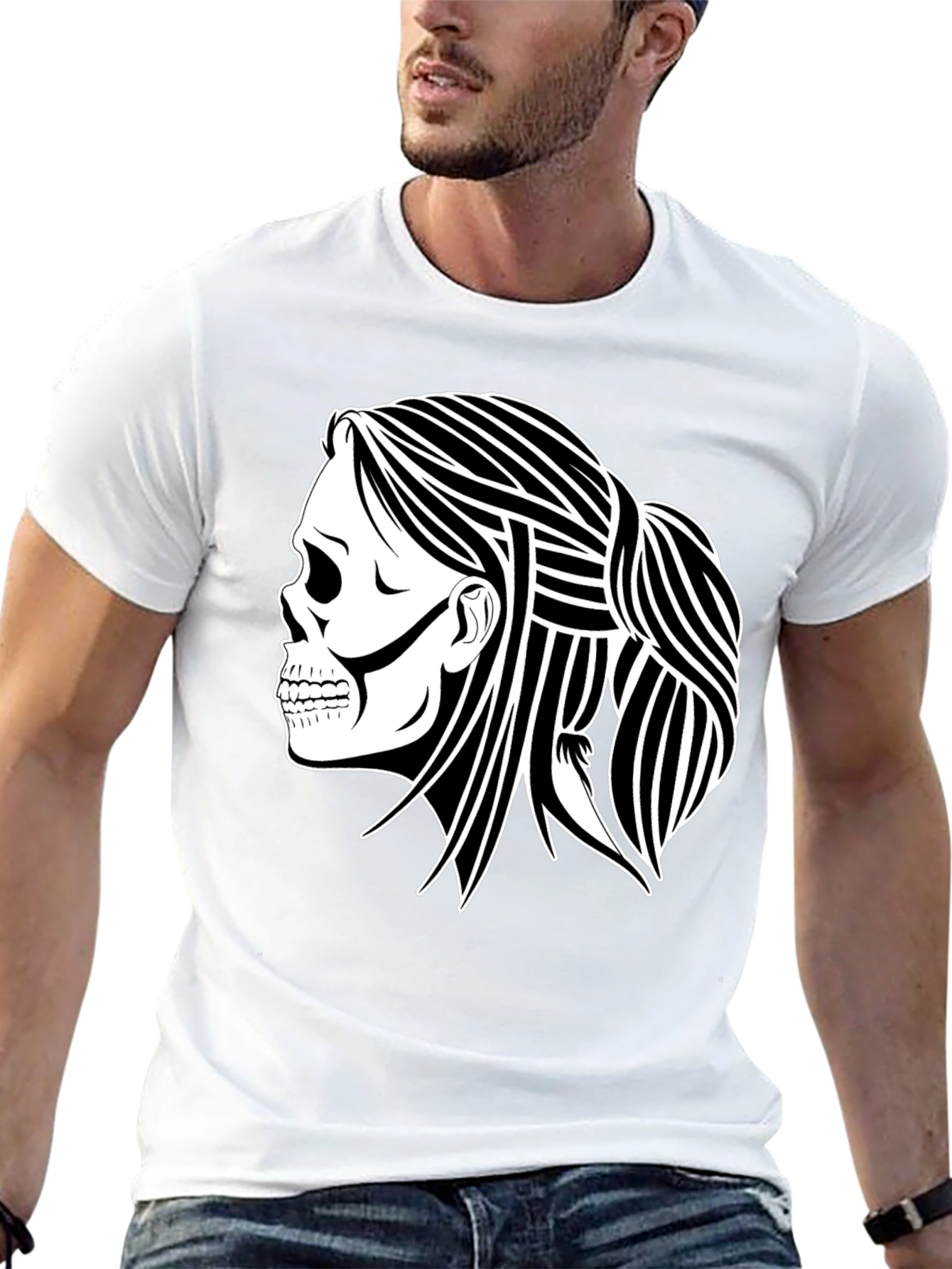 Skull Woman Graphic Black T-Shirt