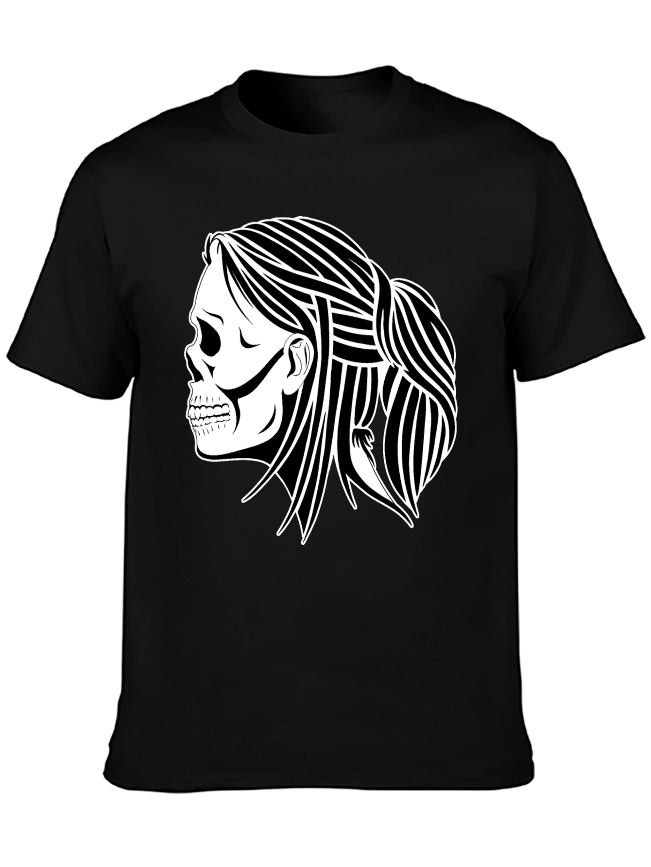 Skull Woman Graphic Black T-Shirt
