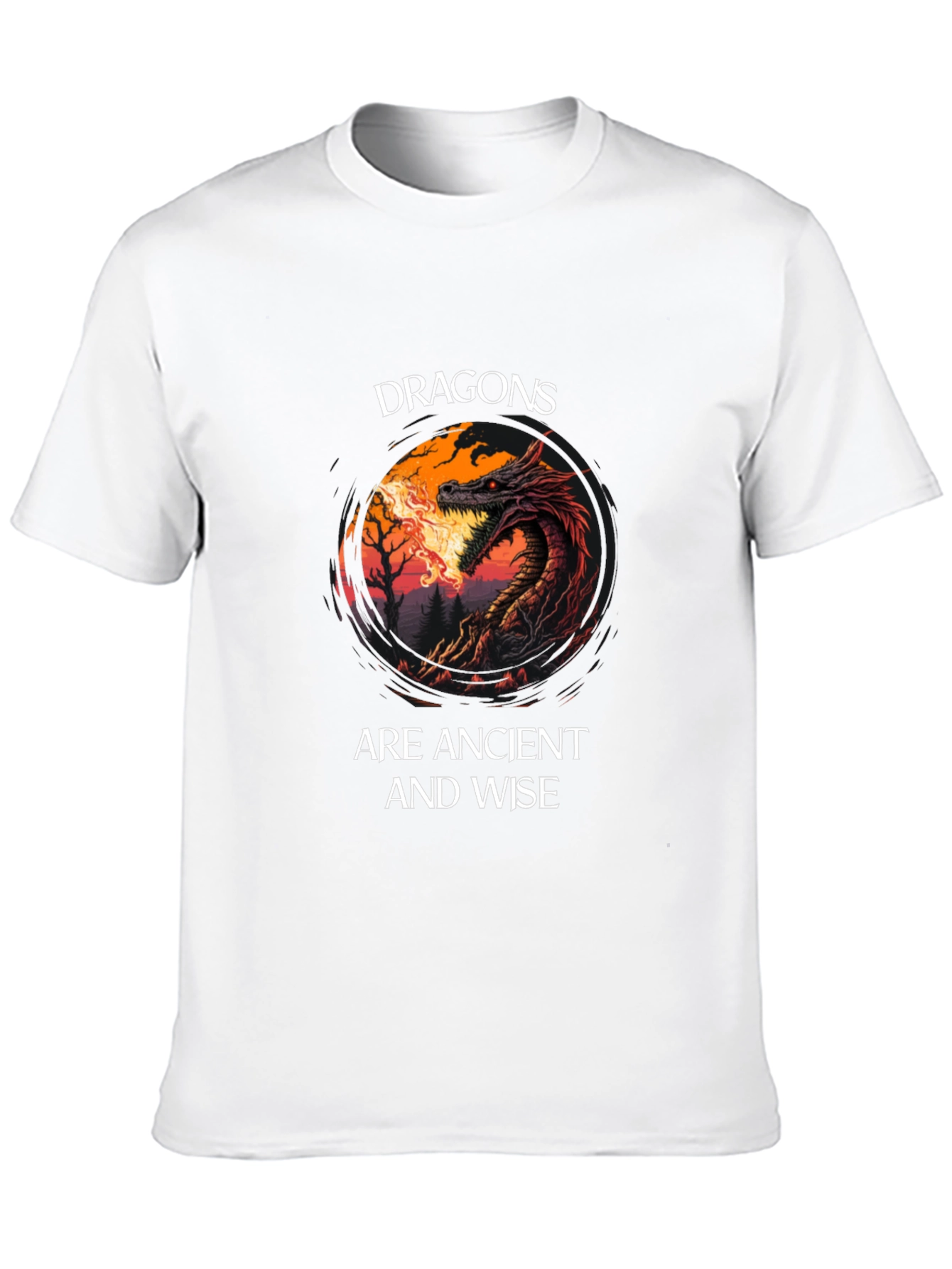 Dragon T-Shirt: Dragons Are Ancient And Wise Black Tee