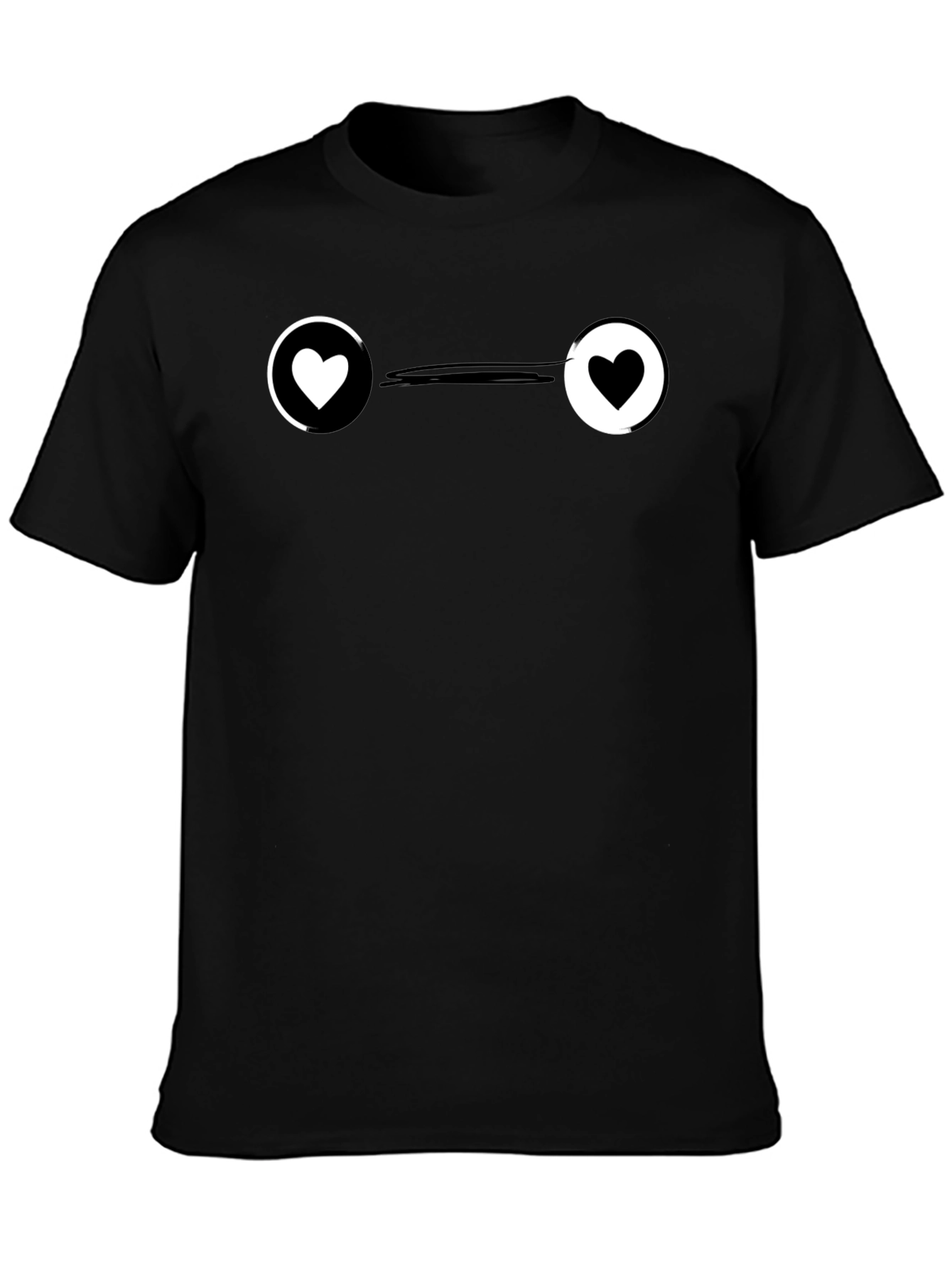 Yin Yang Heart Graphic Tee - Stylish Black T-Shirt