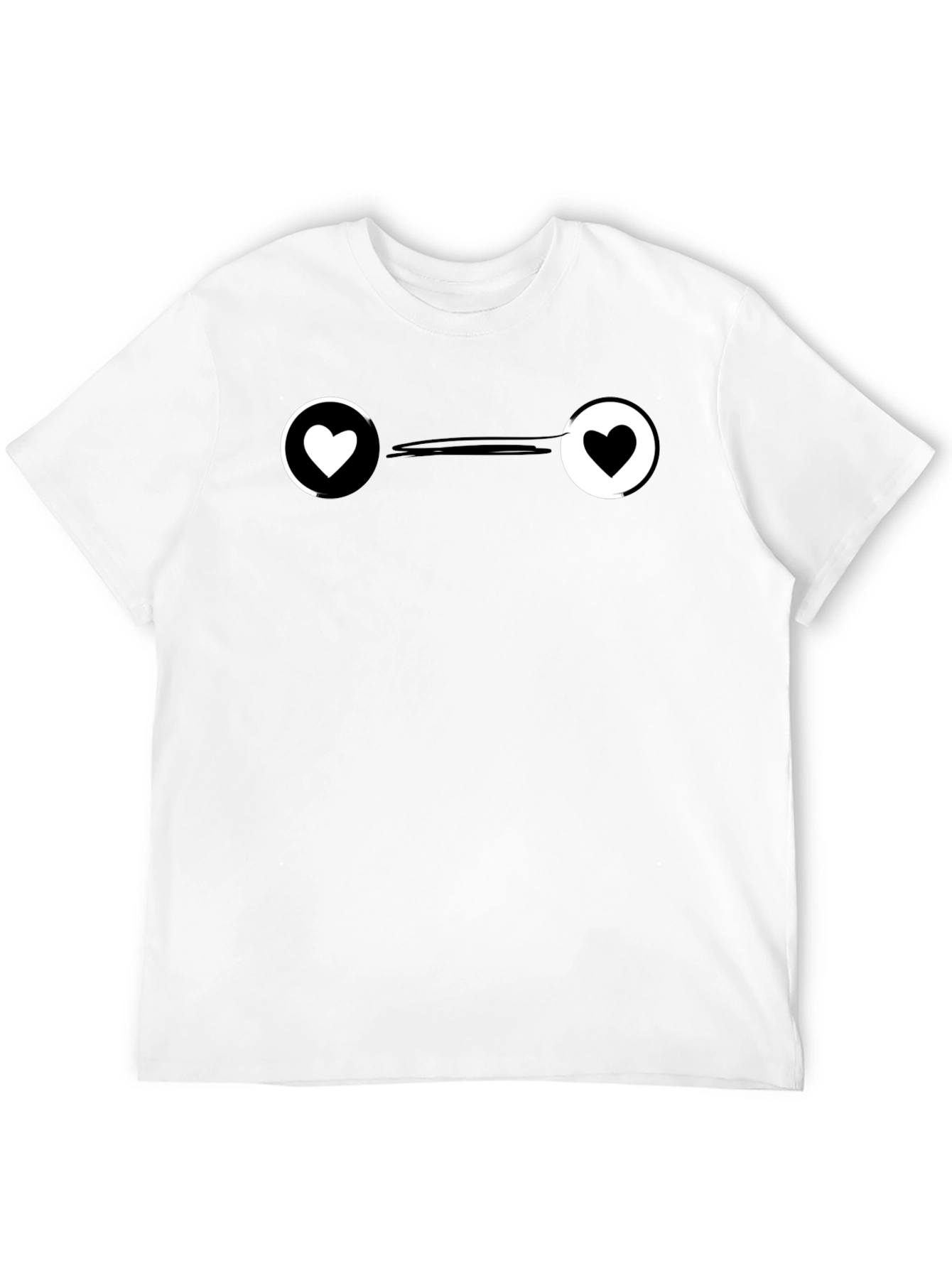 Yin Yang Heart Graphic Tee - Stylish Black T-Shirt