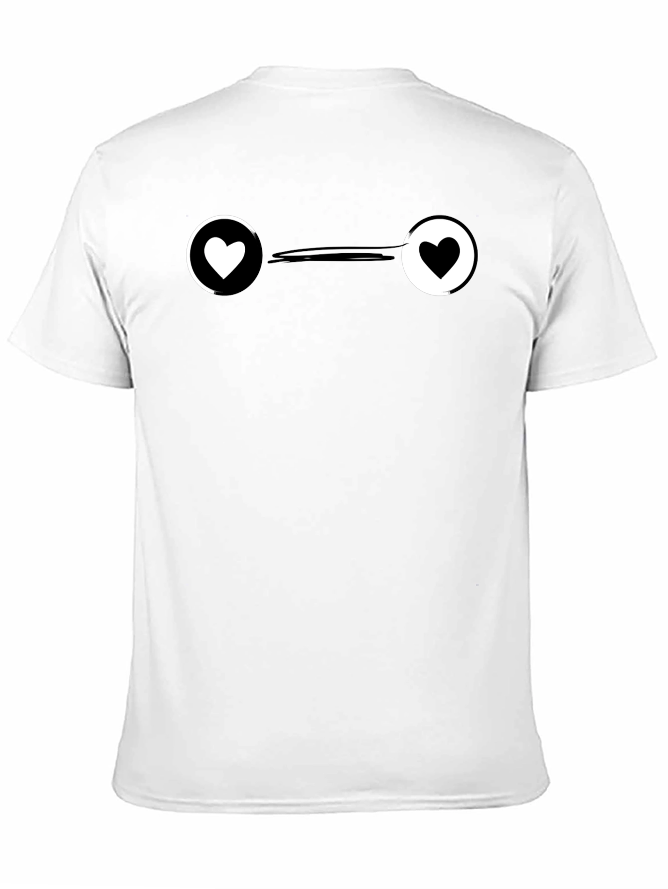Yin Yang Heart Graphic Tee - Stylish Black T-Shirt