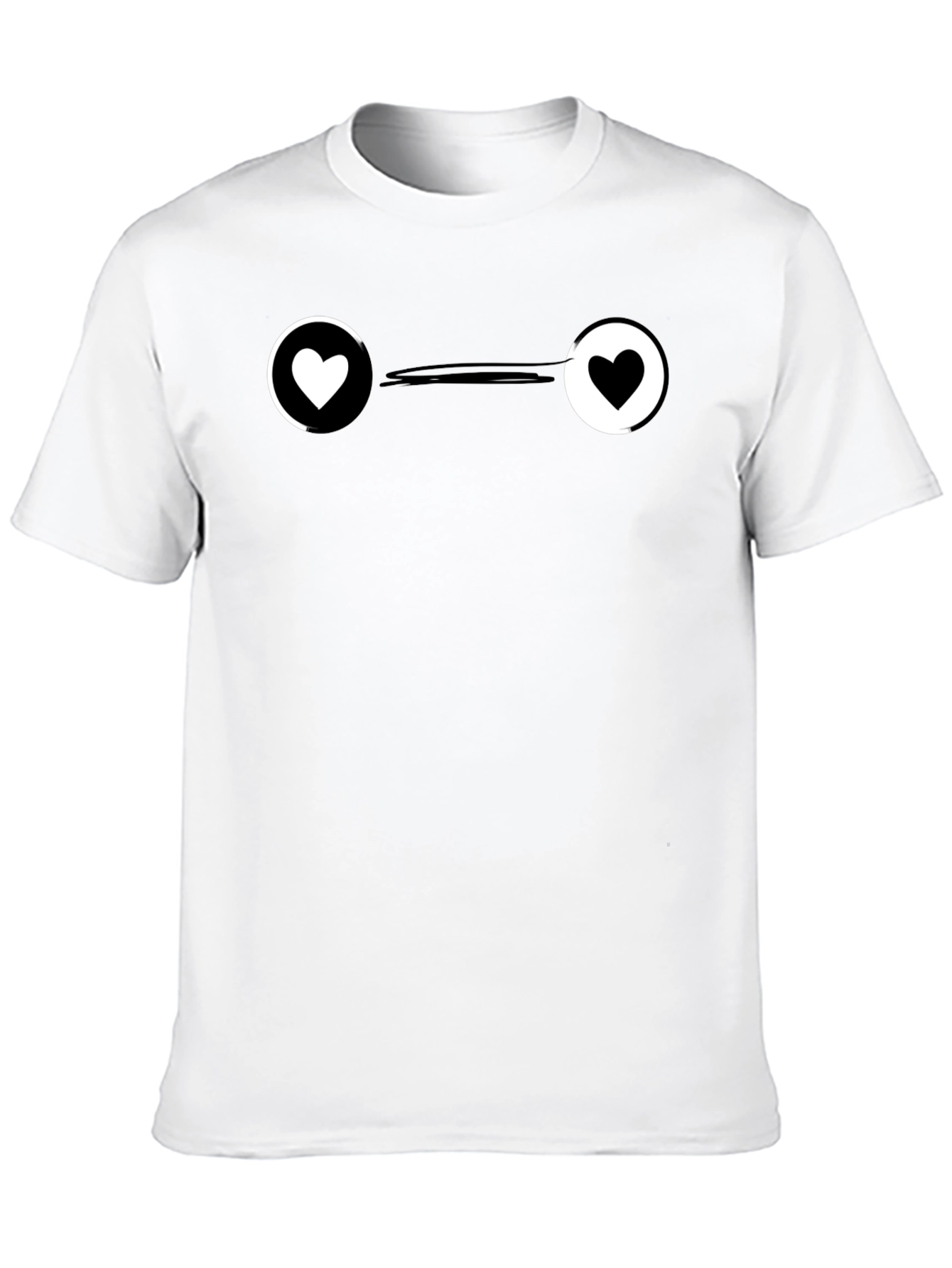 Yin Yang Heart Graphic Tee - Stylish Black T-Shirt