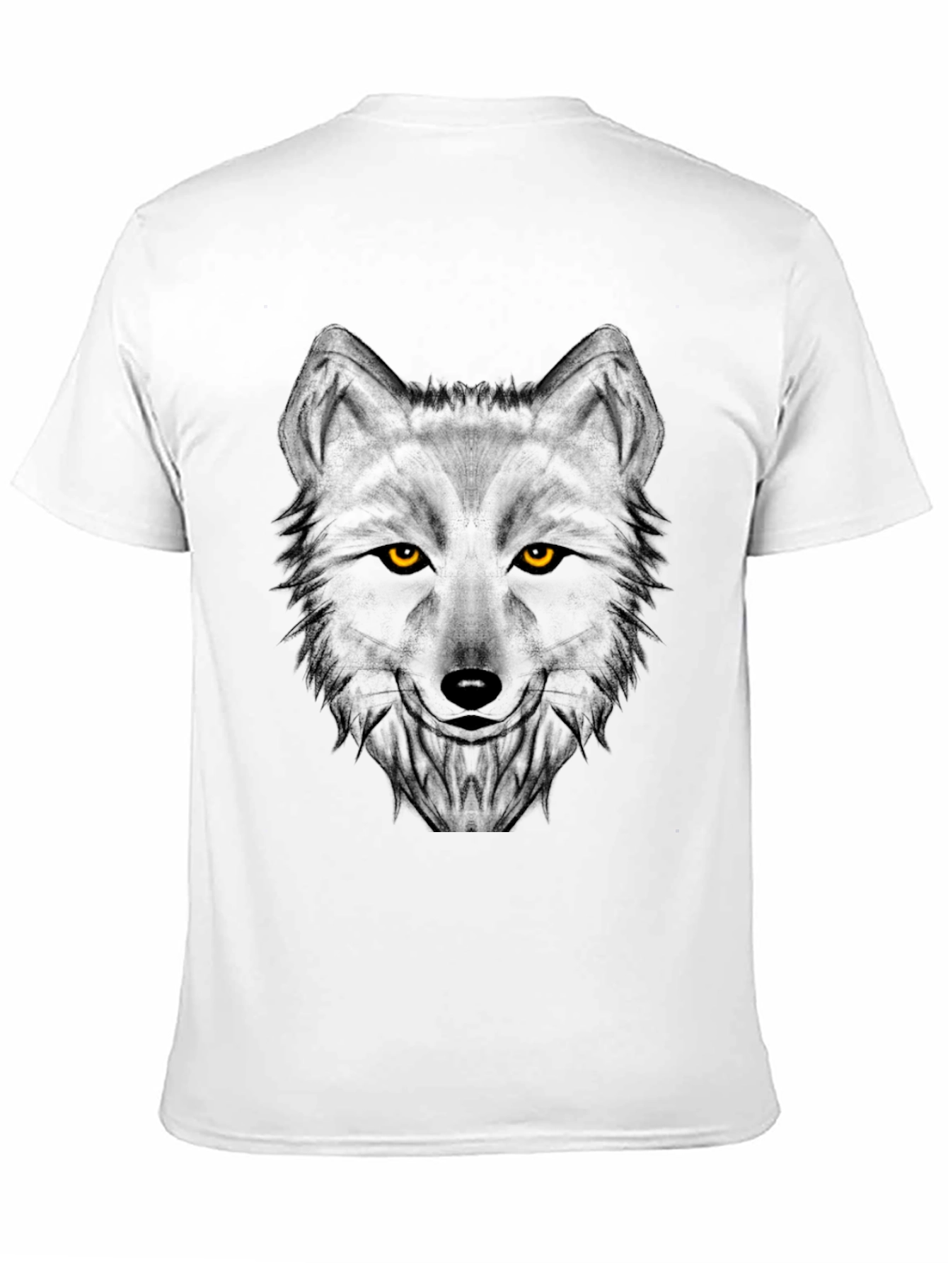 Mens Black Wolf Graphic Print Crew Neck T-Shirt