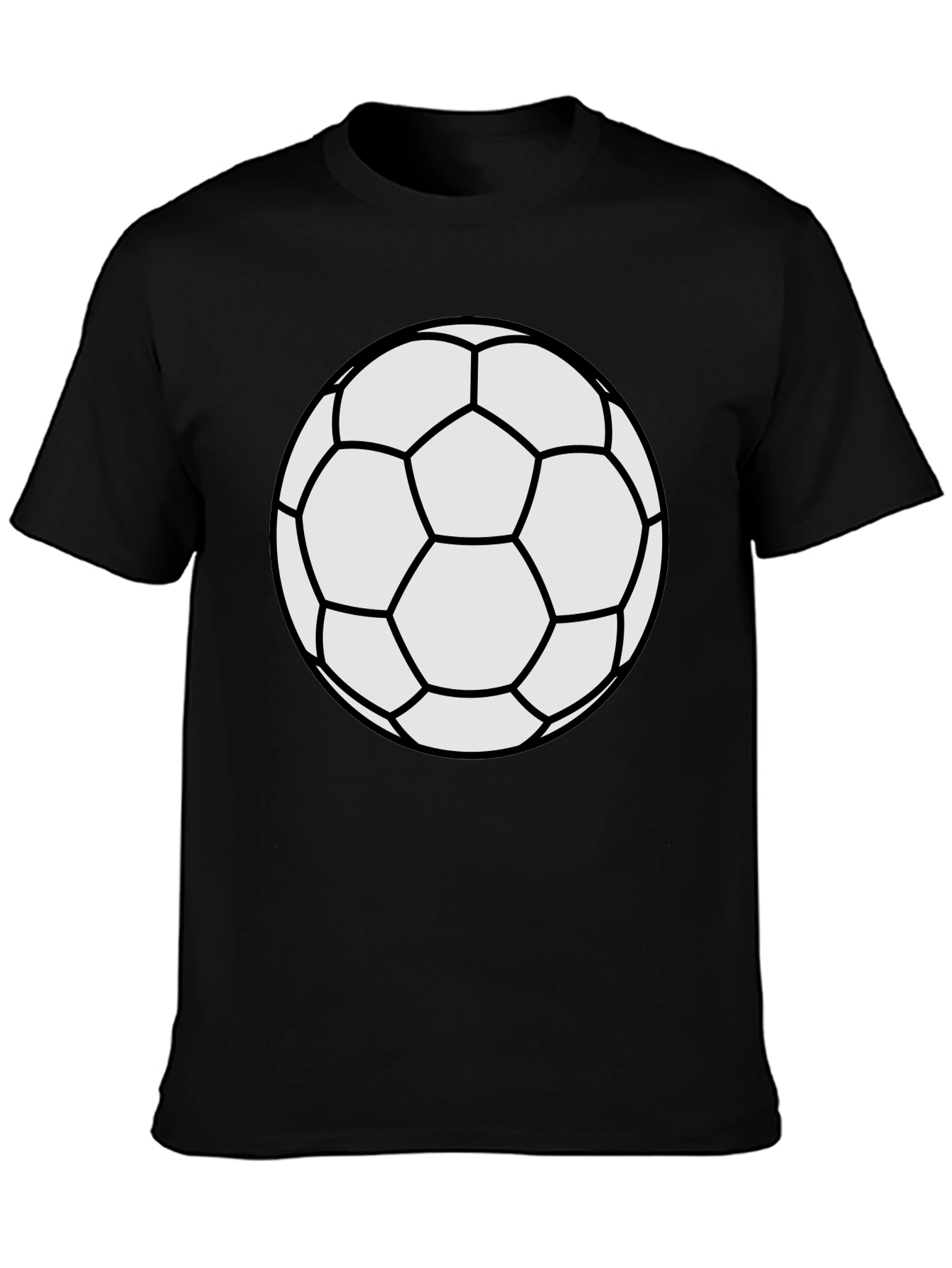 Soccer Ball Graphic Tee - Black Casual T-Shirt