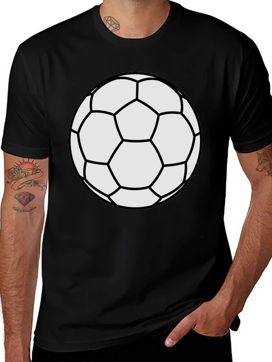 Soccer Ball Graphic Tee - Black Casual T-Shirt