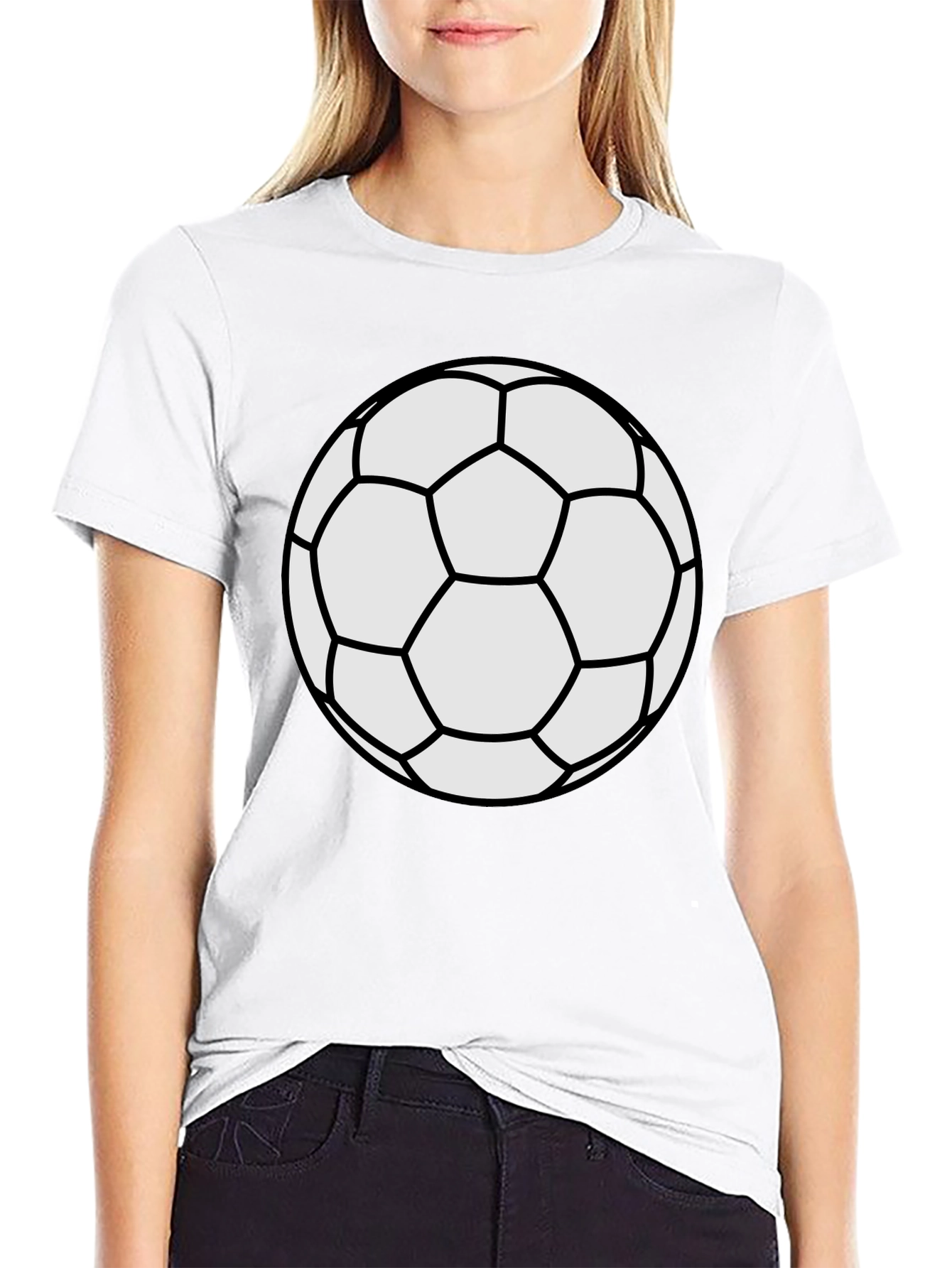 Soccer Ball Graphic Tee - Black Casual T-Shirt