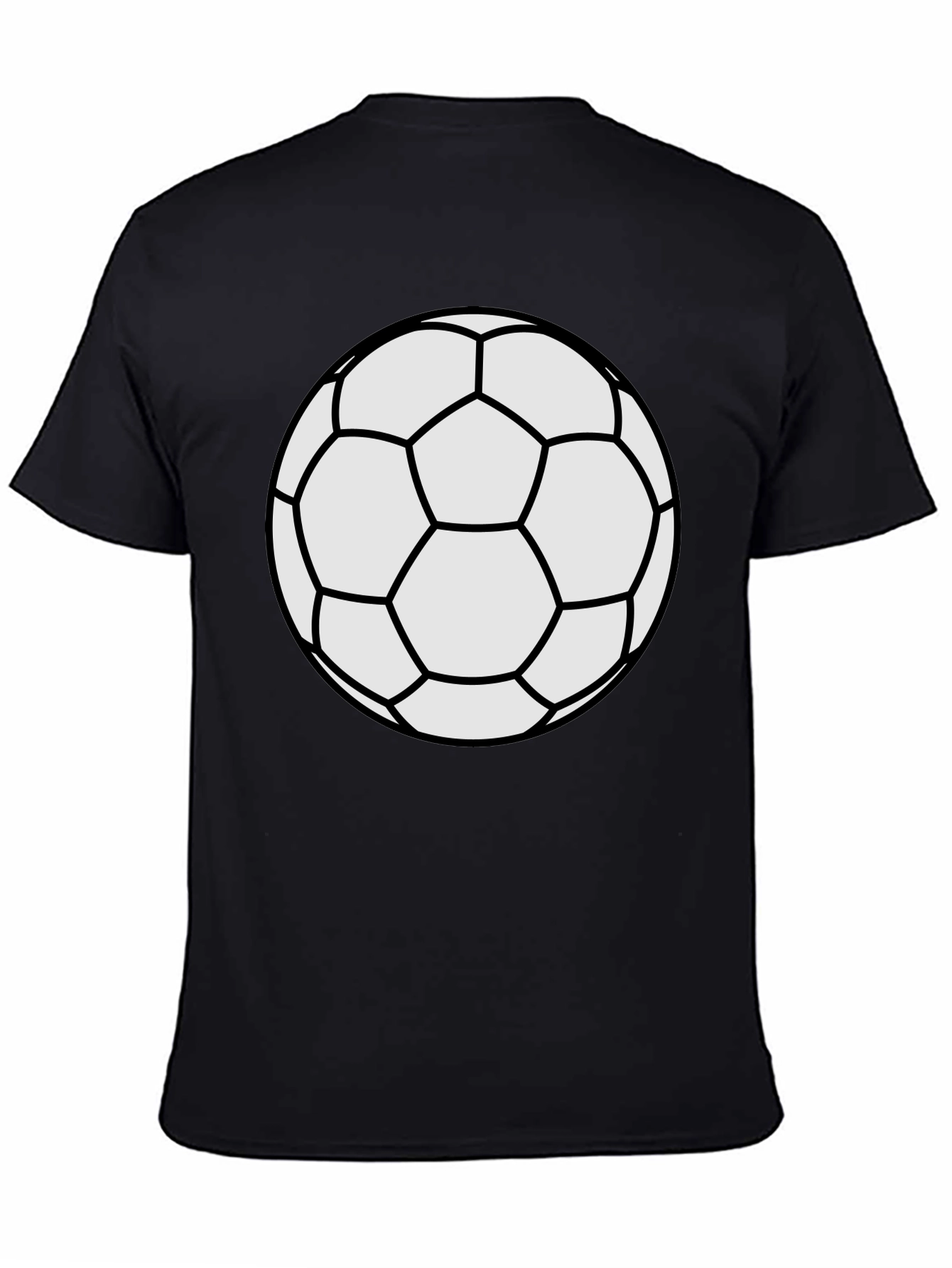 Soccer Ball Graphic Tee - Black Casual T-Shirt