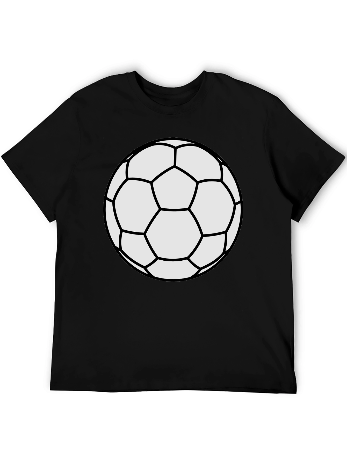 Soccer Ball Graphic Tee - Black Casual T-Shirt