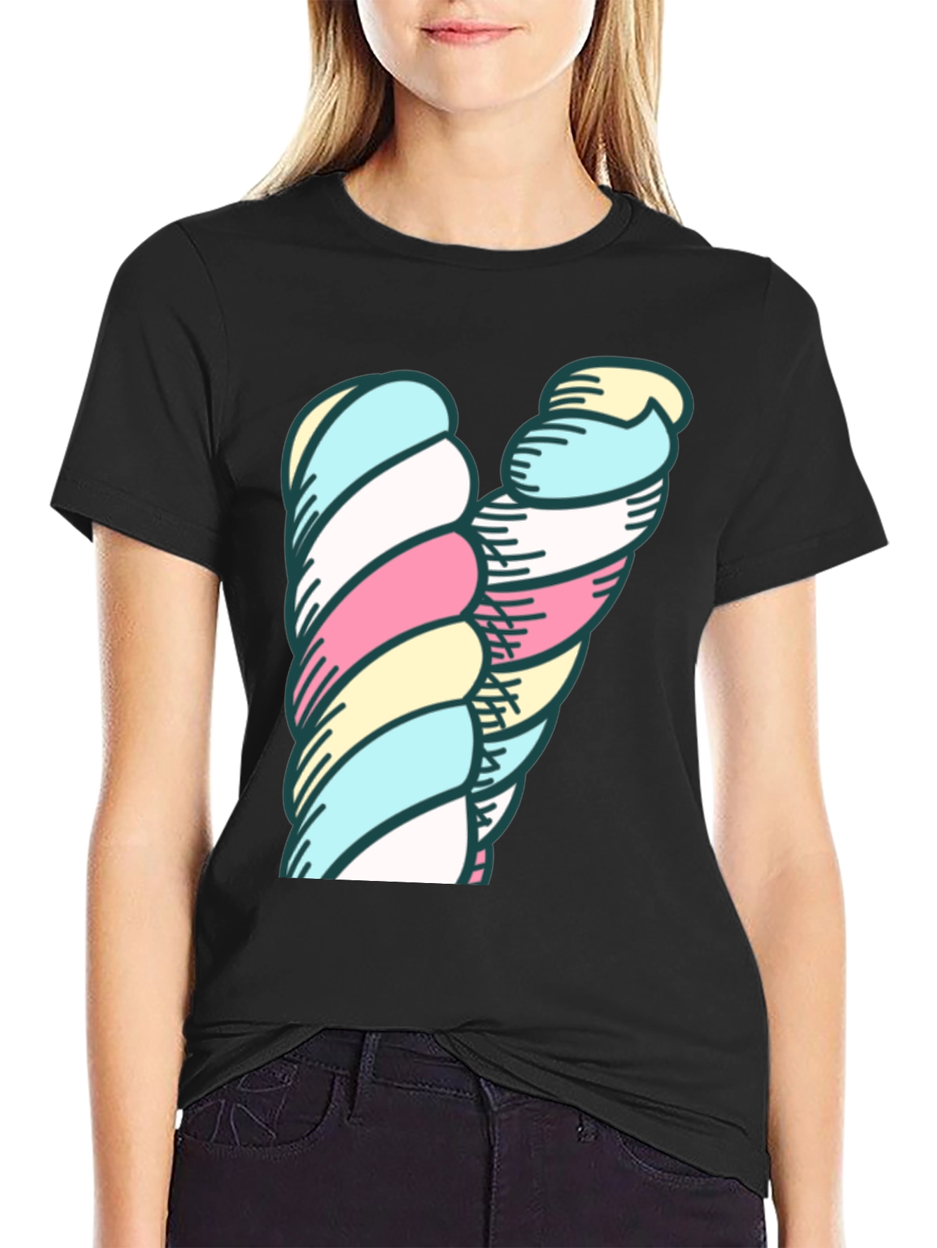 Marshmallow Twist Graphic Tee - Unique Design!