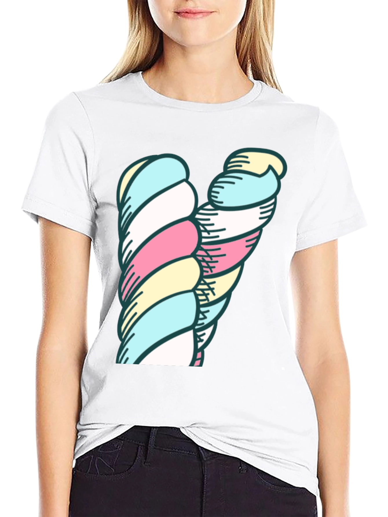 Marshmallow Twist Graphic Tee - Unique Design!