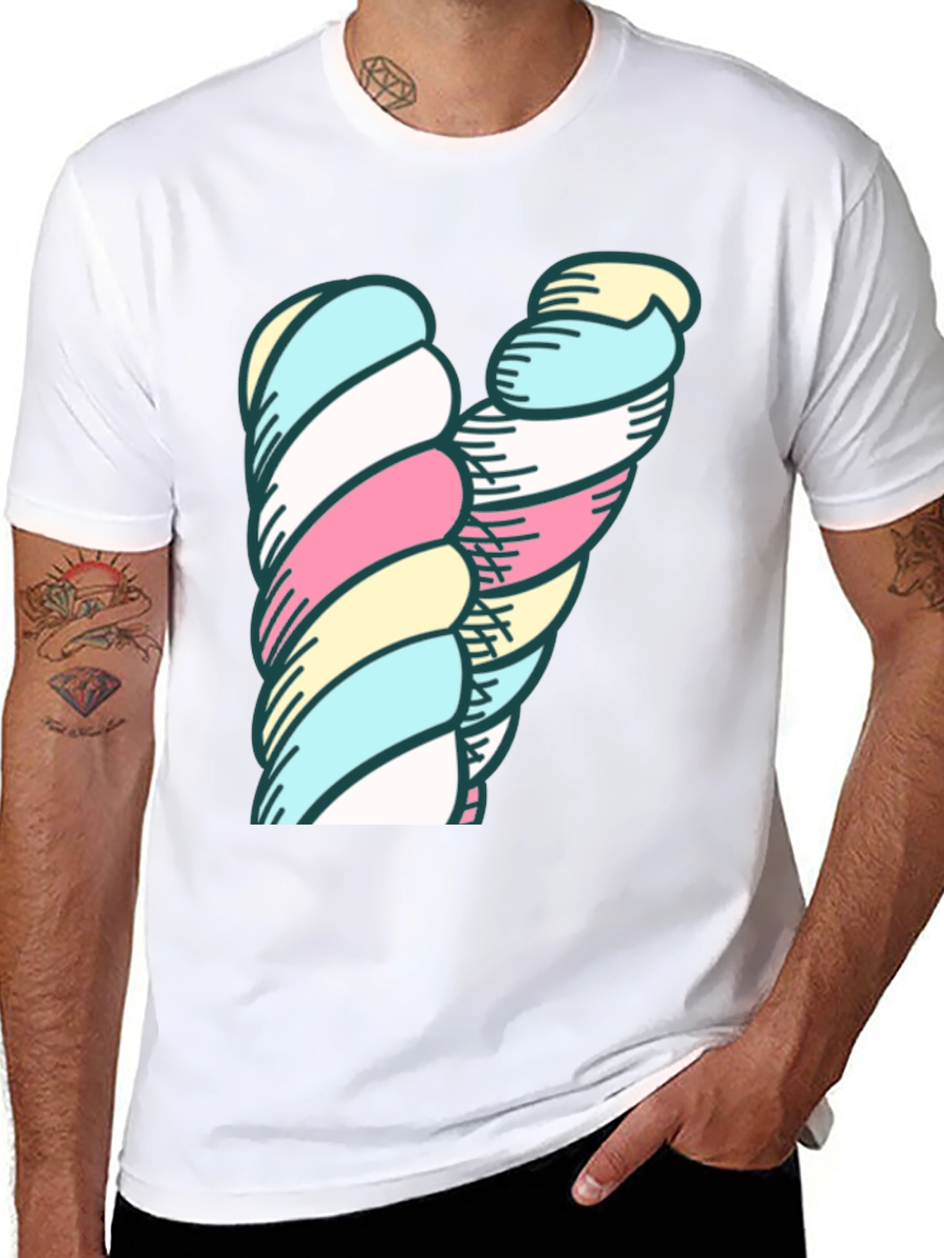 Marshmallow Twist Graphic Tee - Unique Design!
