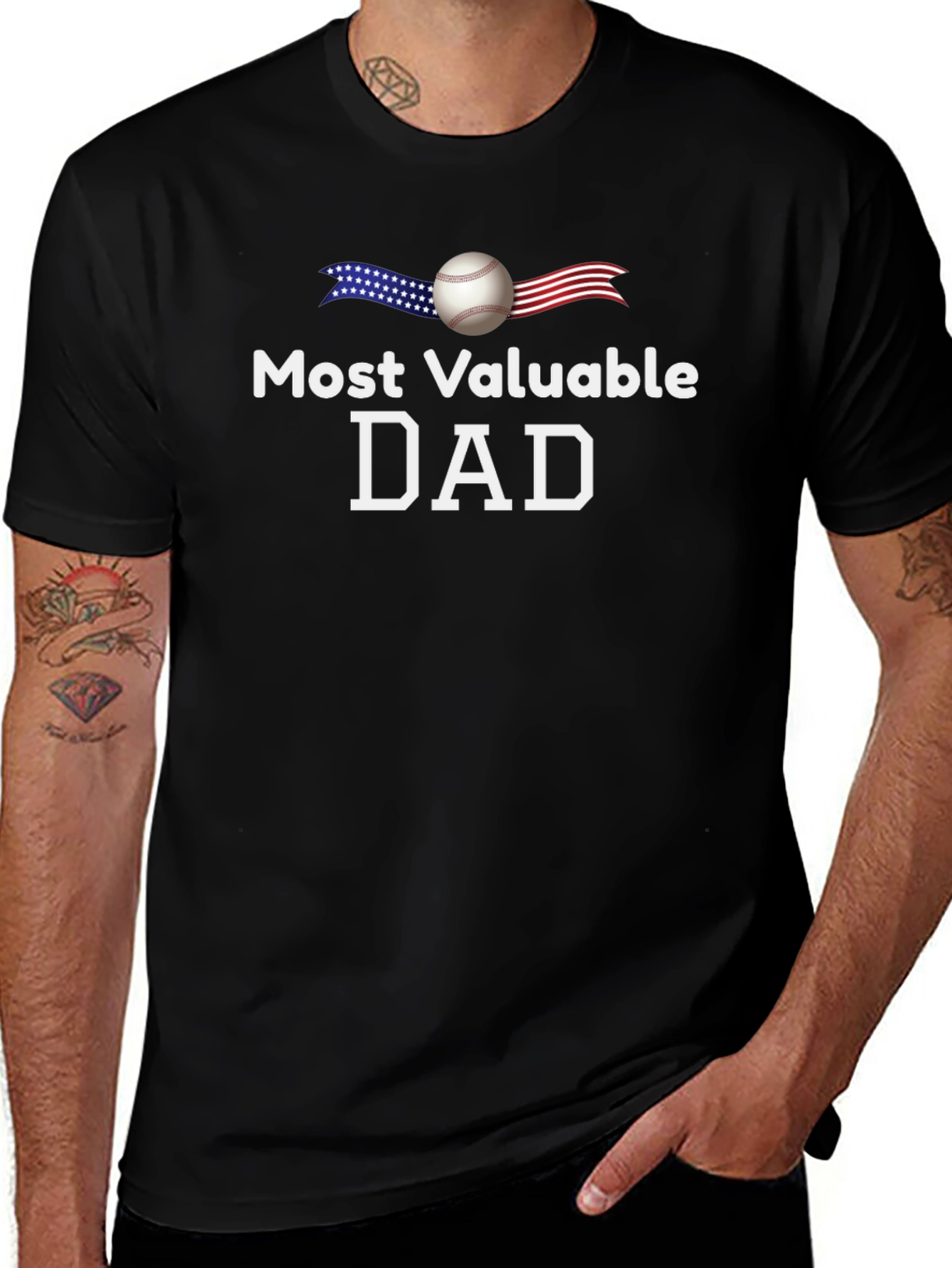 Most Valuable Dad Baseball T-Shirt