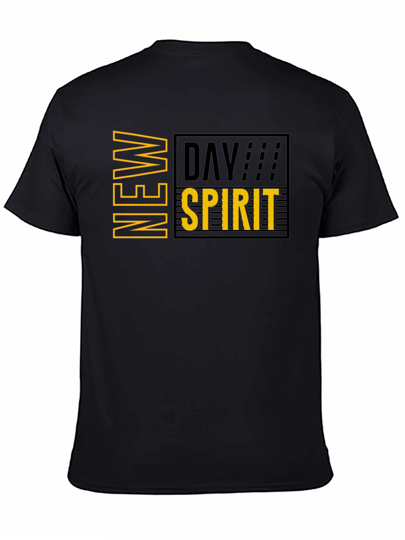 New Day Spirit Graphic Print Black T-Shirt
