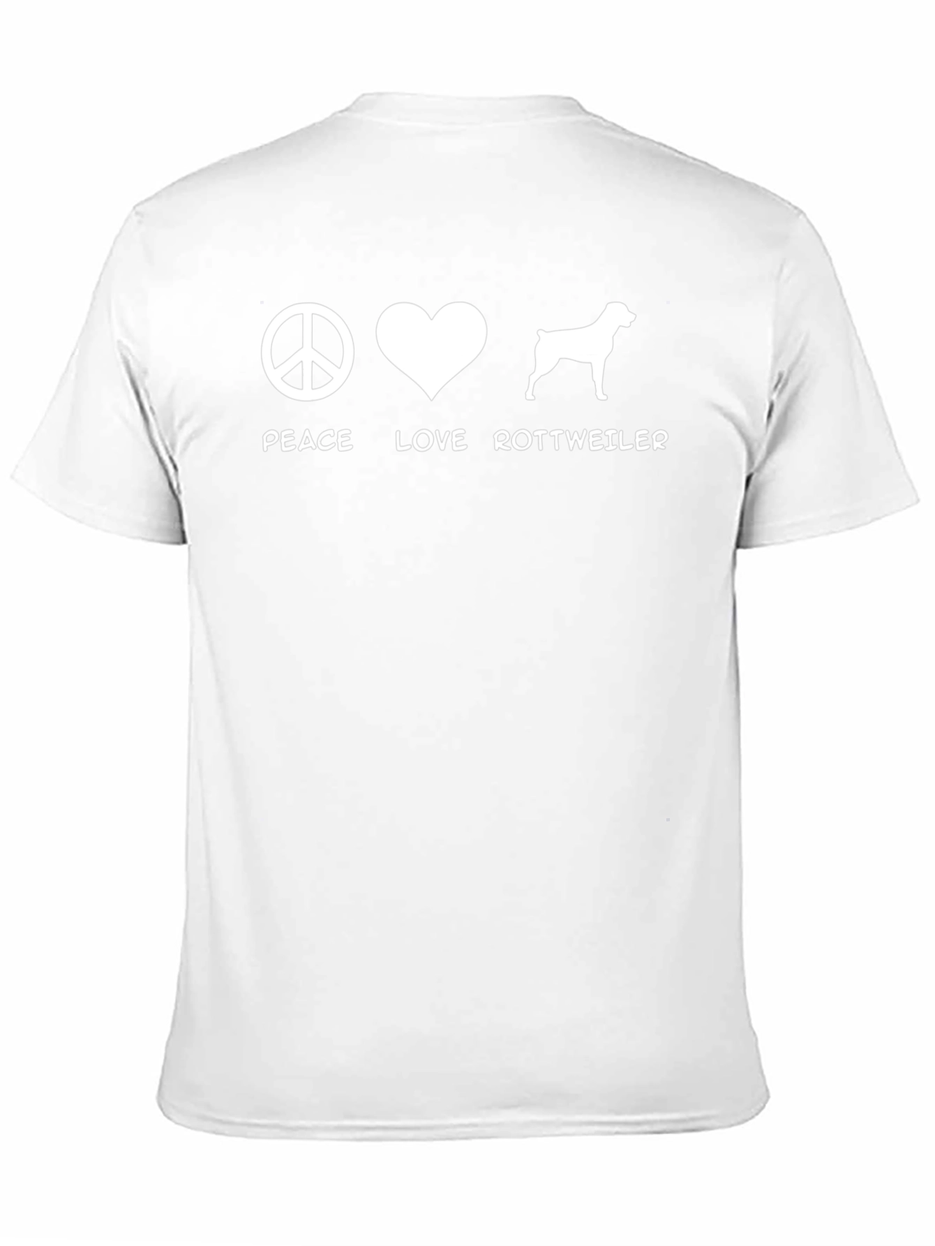 Peace Love Rottweiler Graphic T-Shirt