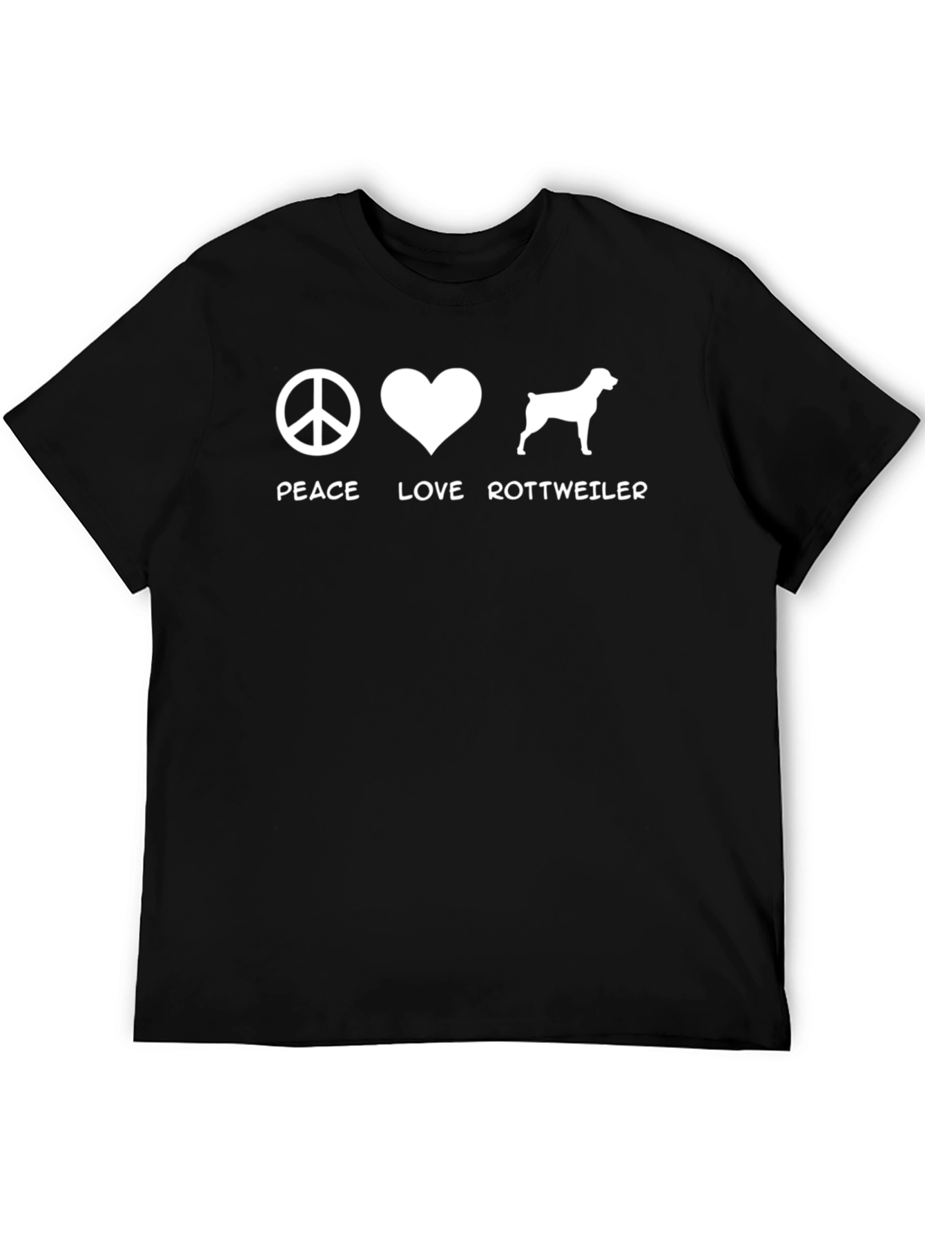 Peace Love Rottweiler Graphic T-Shirt
