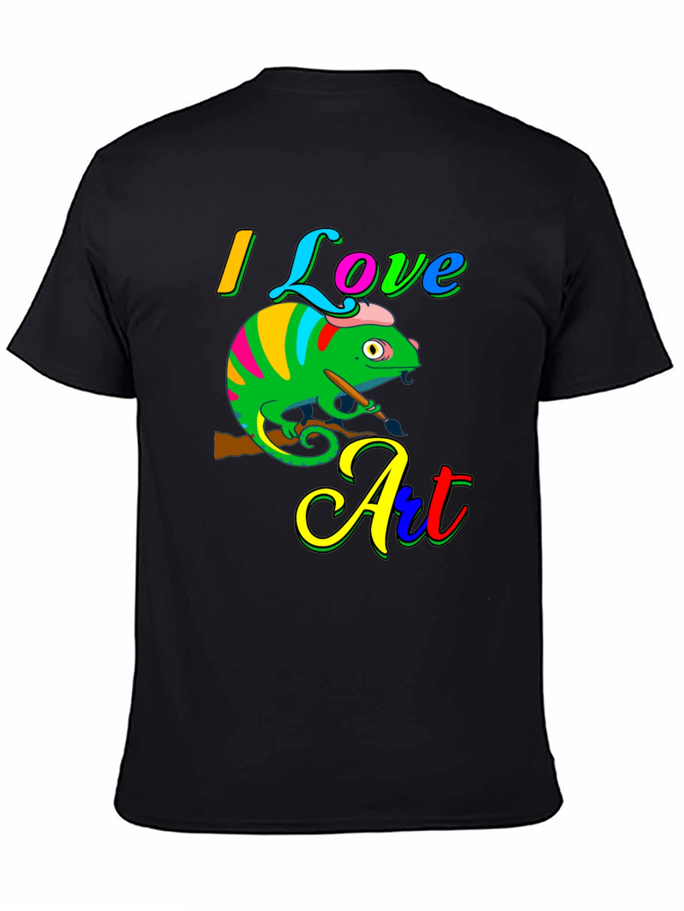 I Love Art Chameleon Graphic Tee - Unique Design