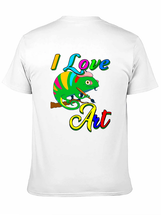 I Love Art Chameleon Graphic Tee - Unique Design