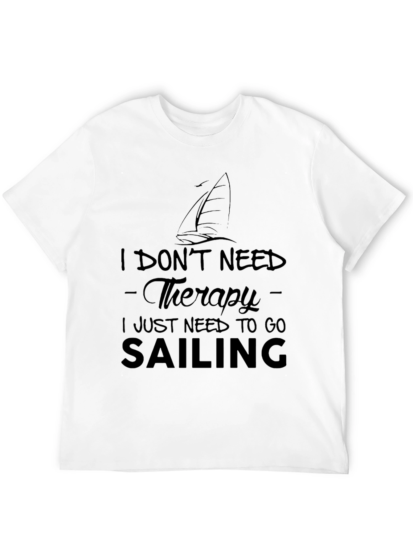 Sailing Therapy Black Graphic Tee Shirt