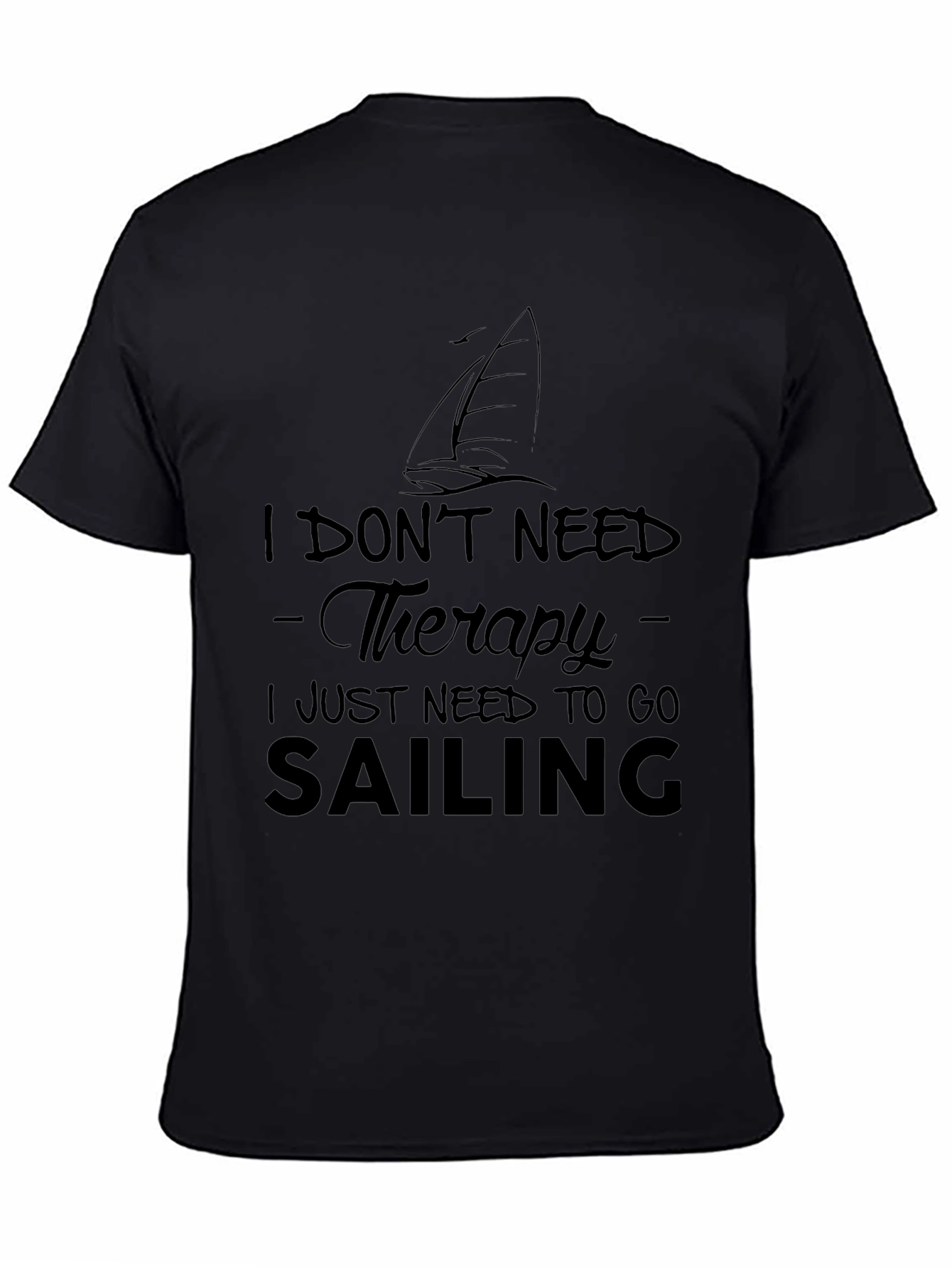 Sailing Therapy Black Graphic Tee Shirt