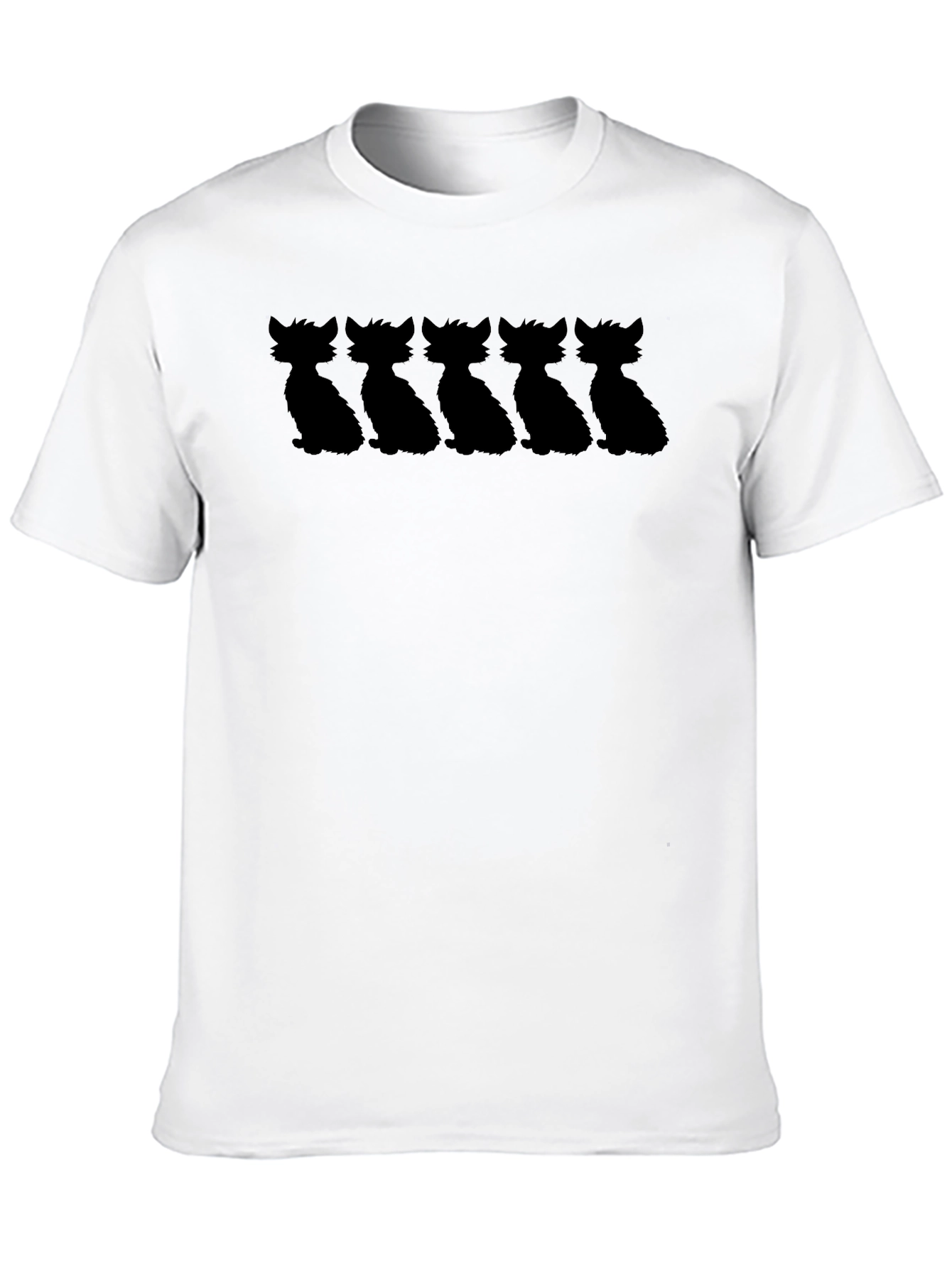 Cool Cat Silhouette Graphic T-Shirt