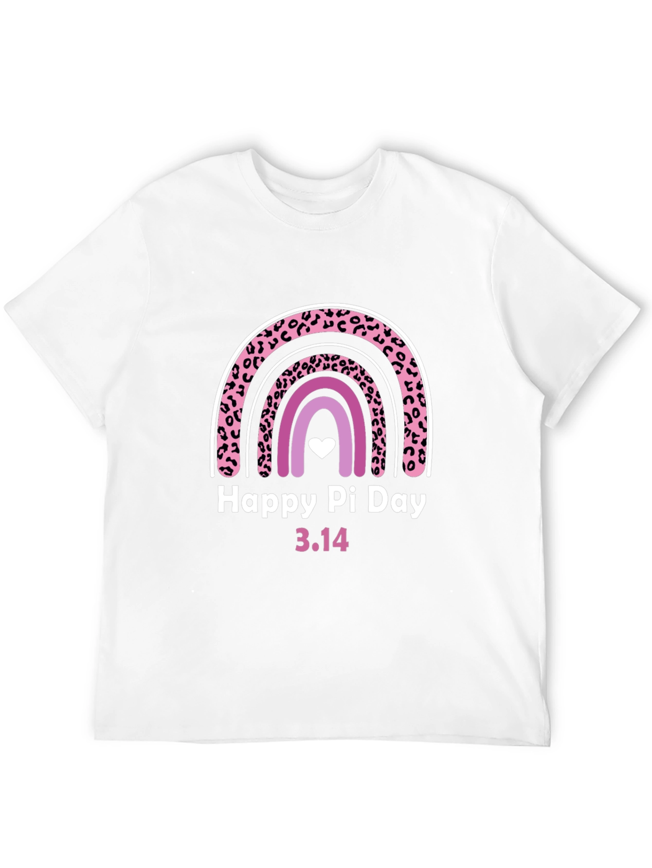 Happy Pi Day Rainbow Leopard Print Graphic T-Shirt