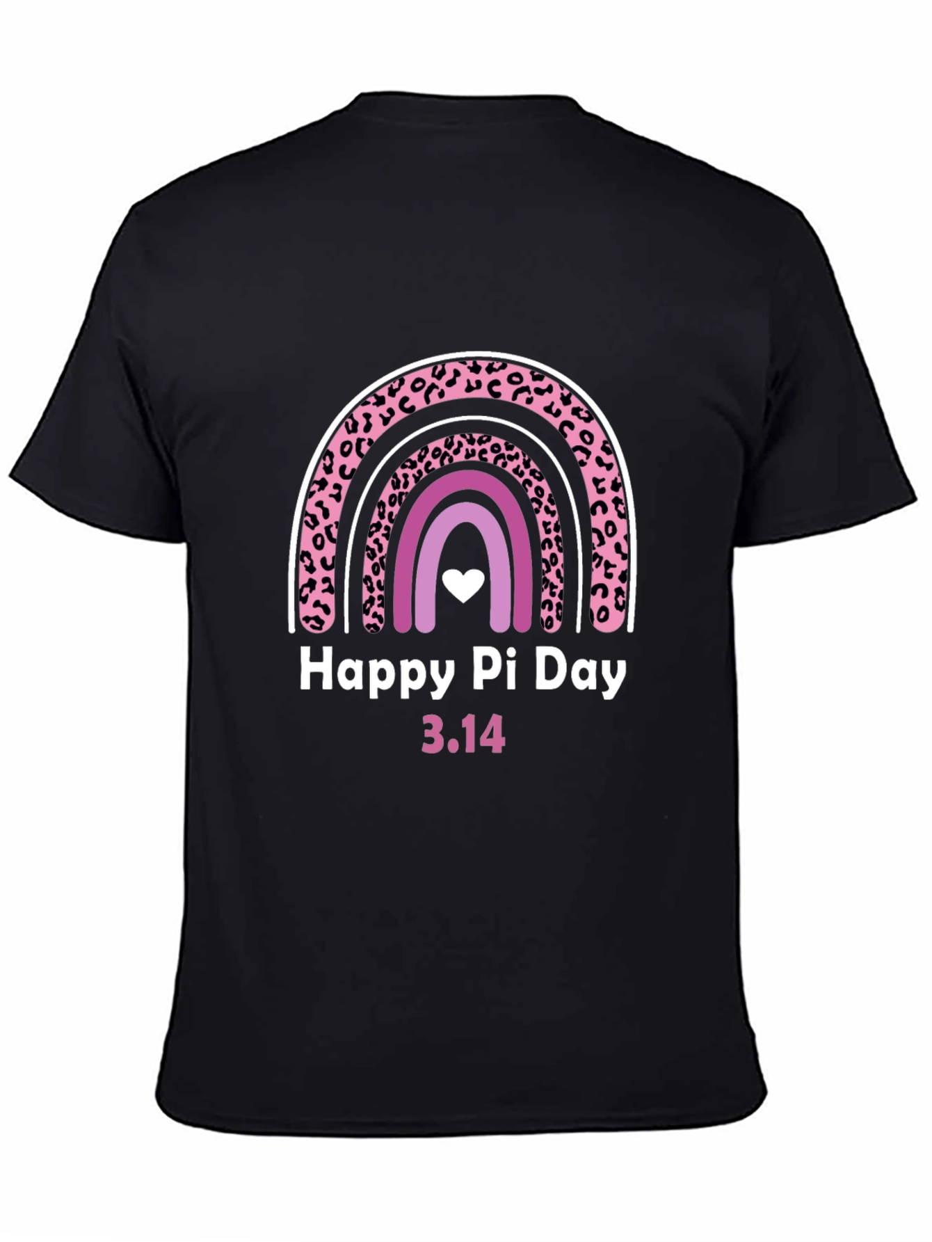 Happy Pi Day Rainbow Leopard Print Graphic T-Shirt