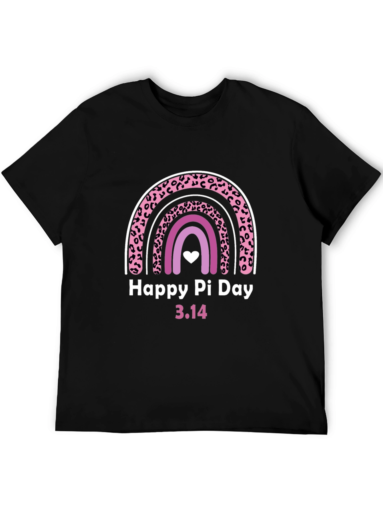 Happy Pi Day Rainbow Leopard Print Graphic T-Shirt