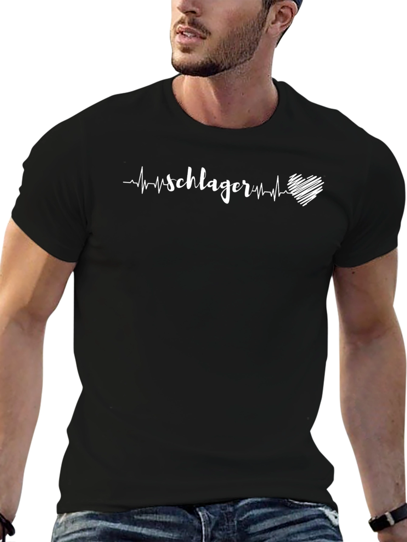 Schlager Heartbeat T-Shirt - Black Graphic Tee
