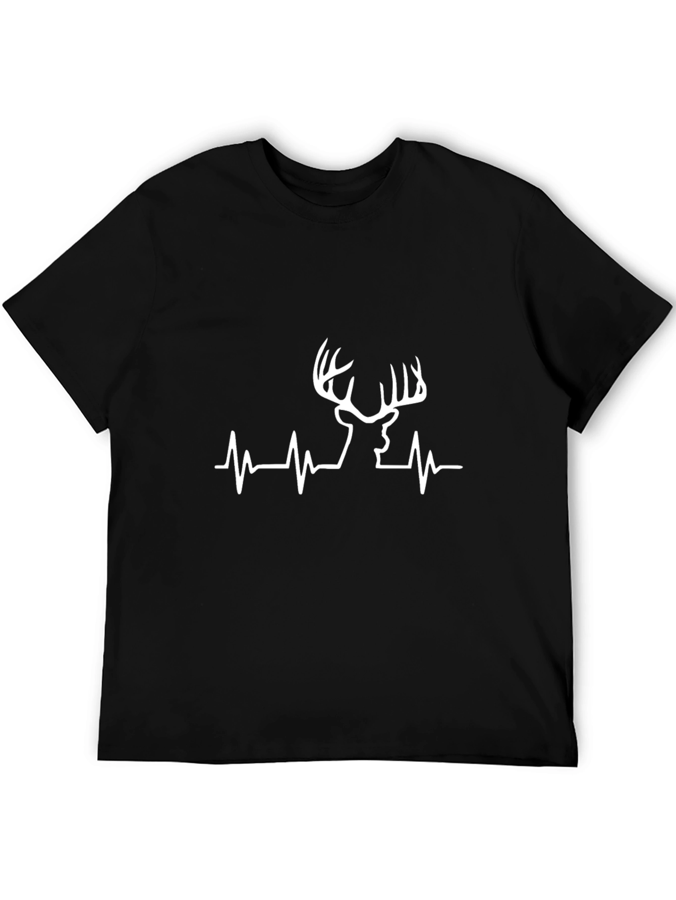 Deer Heartbeat Graphic Tee - Black