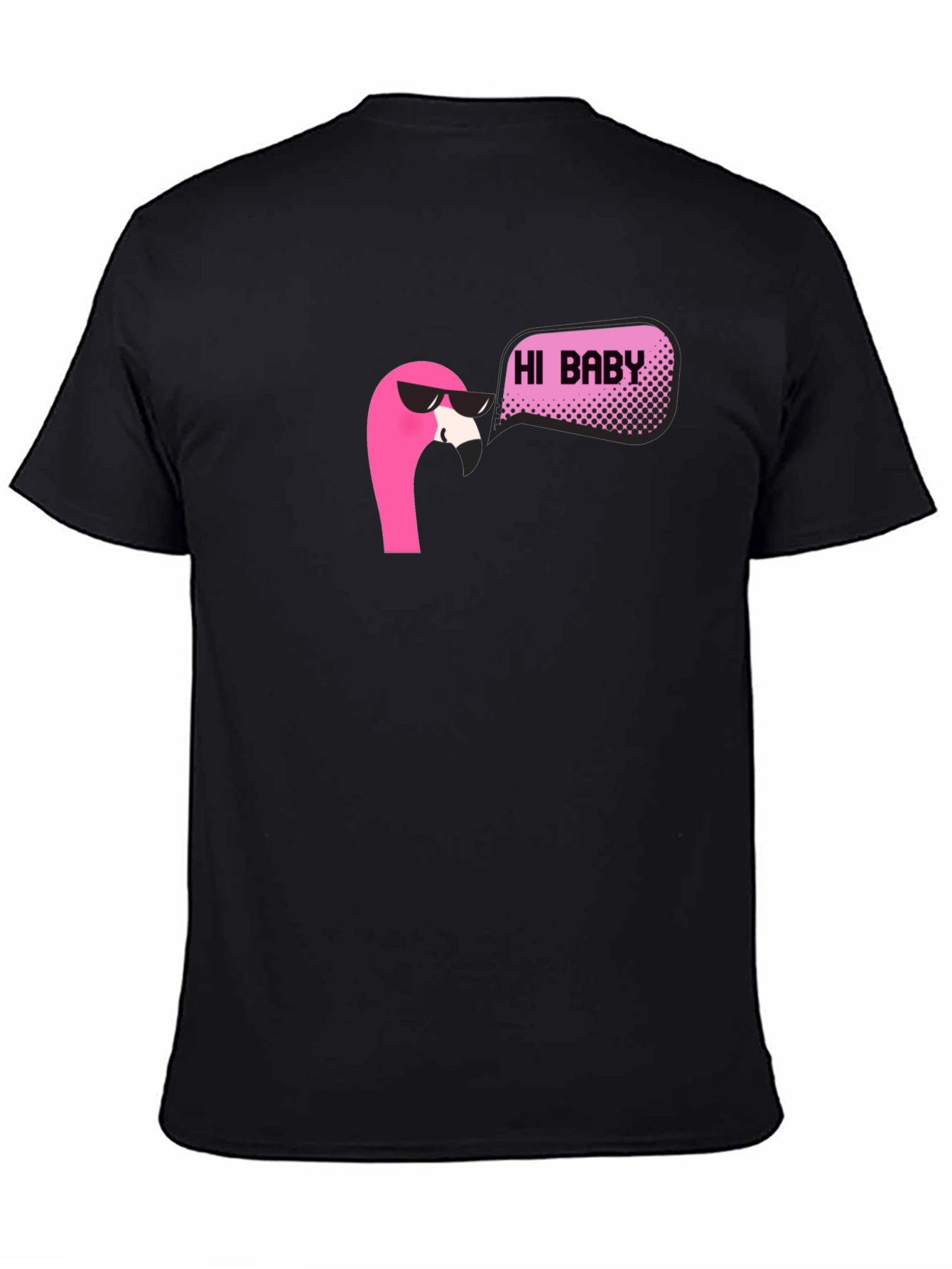 Cool Flamingo Hi Baby Black T-Shirt
