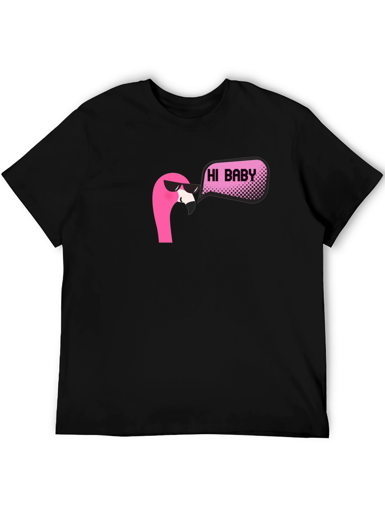 Cool Flamingo Hi Baby Black T-Shirt