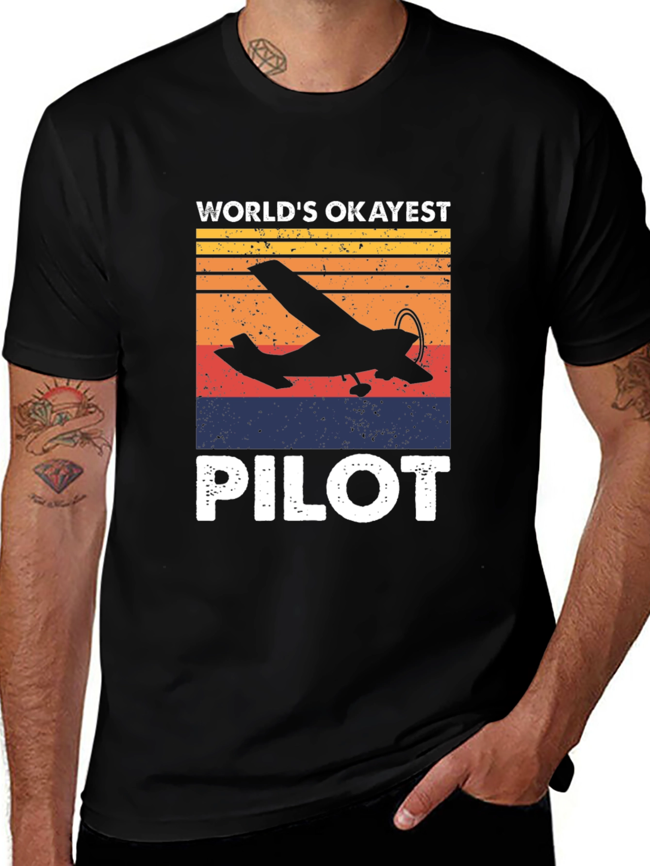Worlds Okayest Pilot T-Shirt - Aviation Gift