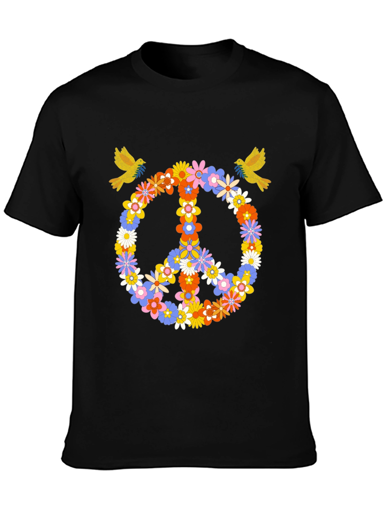 Floral Peace Sign Graphic Tee