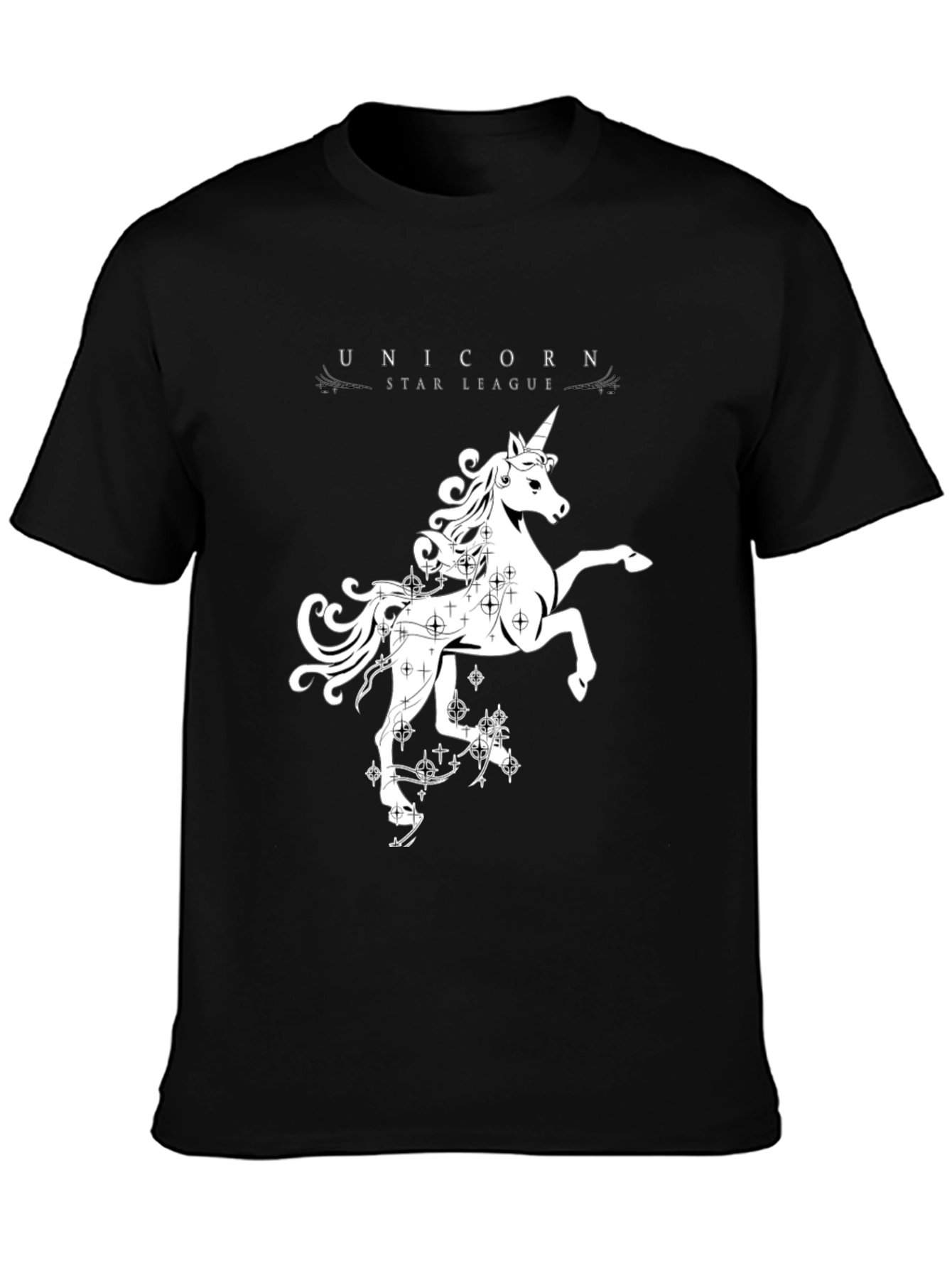 Unicorn Star League Black Graphic Tee