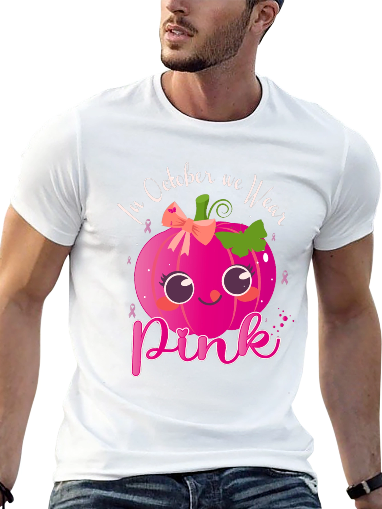 October We Wear Pink Pumpkin T-Shirt