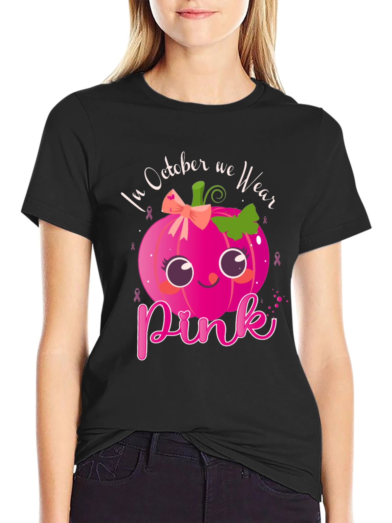 October We Wear Pink Pumpkin T-Shirt