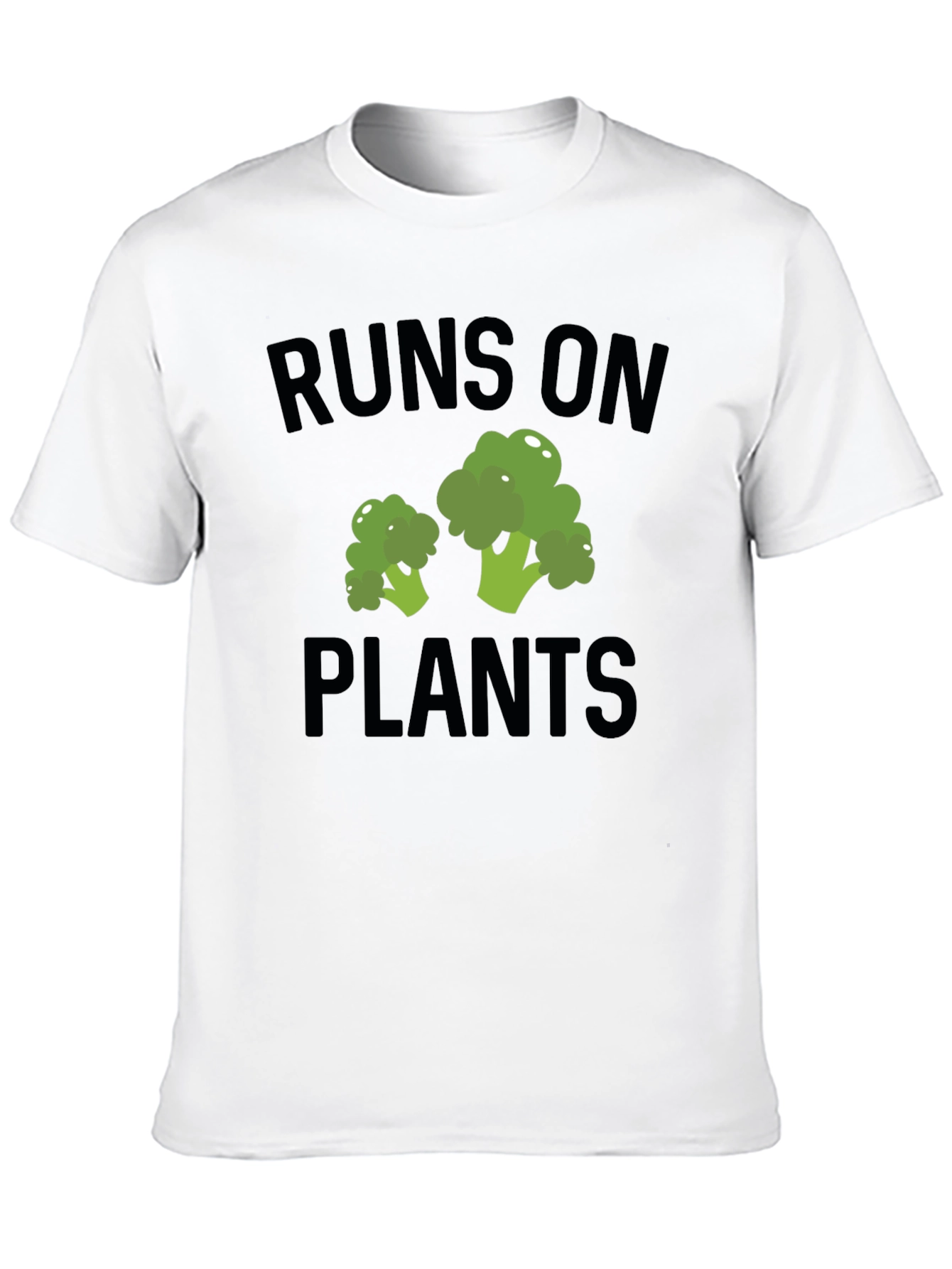 Runs on Plants Broccoli Graphic T-Shirt Vegan Tee