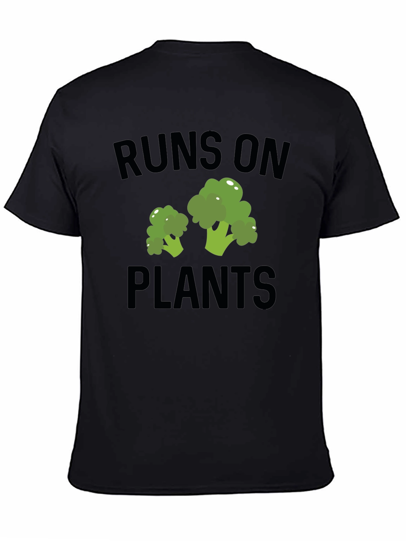 Runs on Plants Broccoli Graphic T-Shirt Vegan Tee