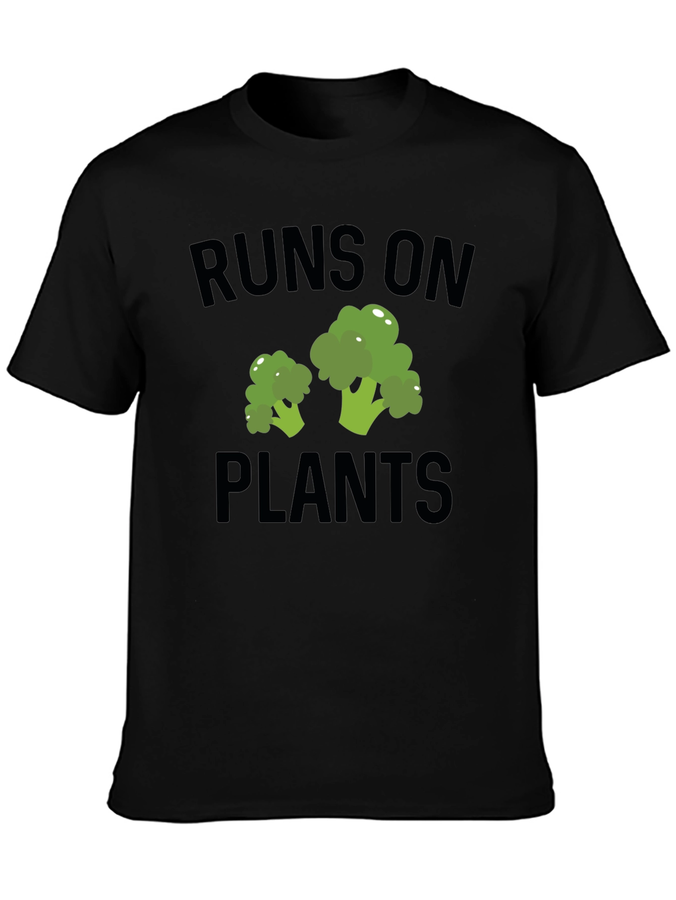 Runs on Plants Broccoli Graphic T-Shirt Vegan Tee