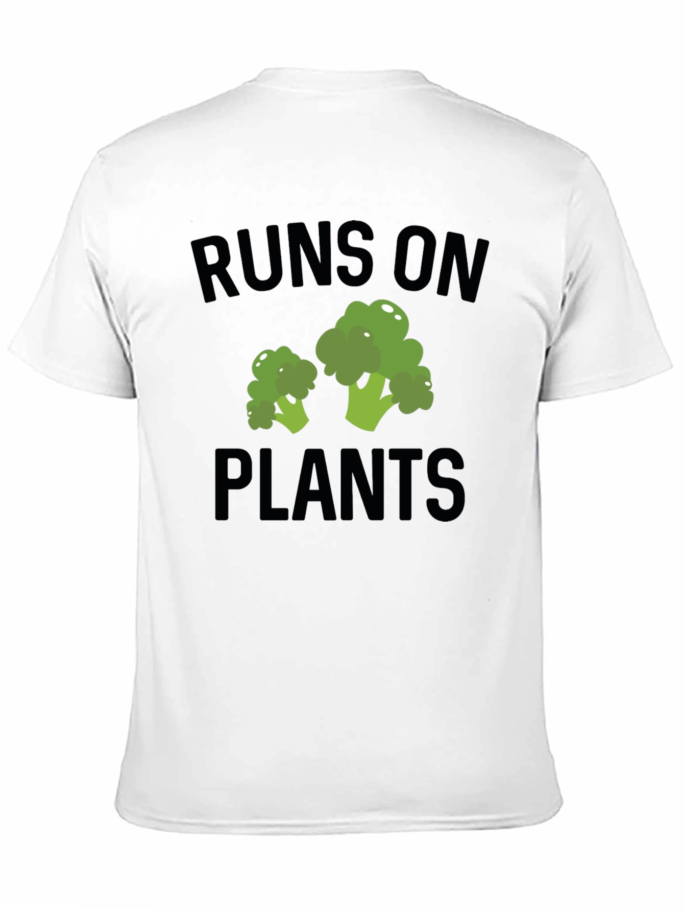 Runs on Plants Broccoli Graphic T-Shirt Vegan Tee