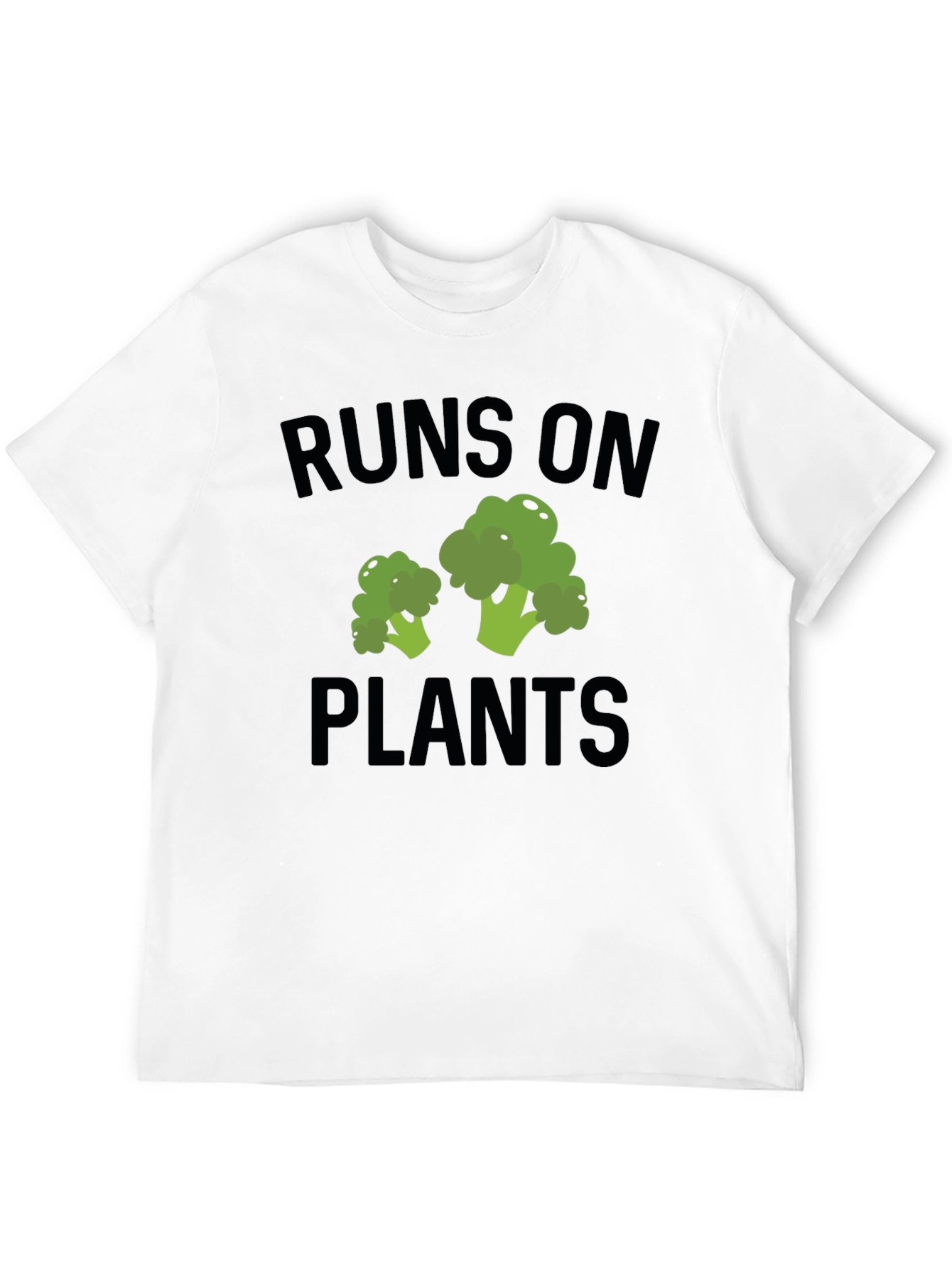 Runs on Plants Broccoli Graphic T-Shirt Vegan Tee
