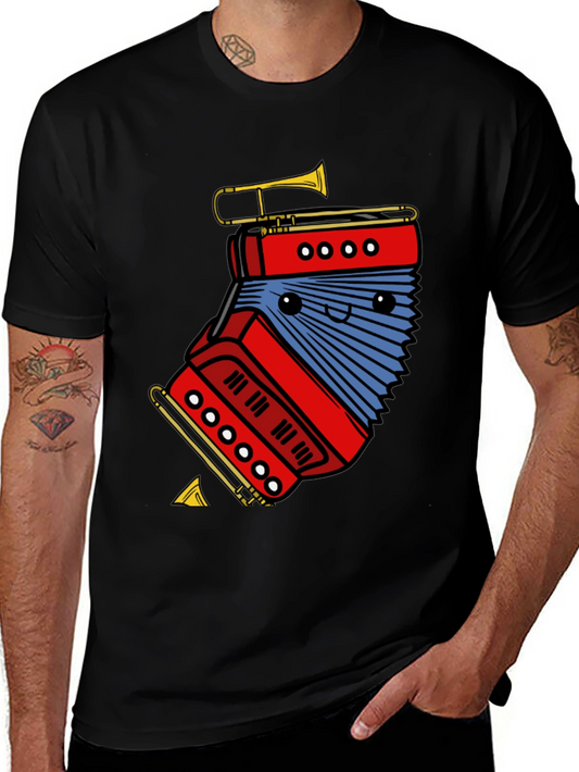 Funny Accordion & Trumpet Graphic Tee