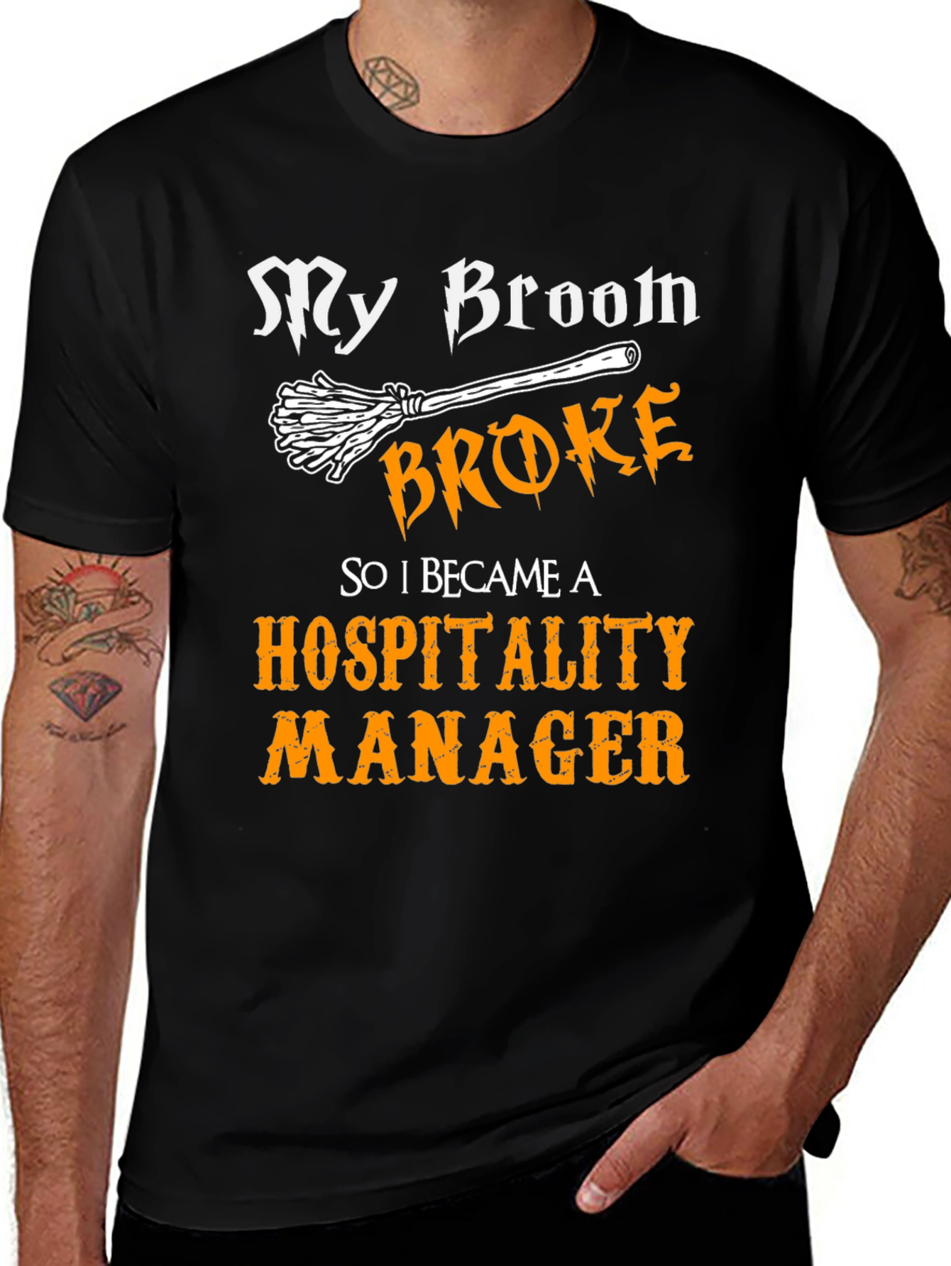 My Broom Broke Hospitality Manager Graphic T-Shirt