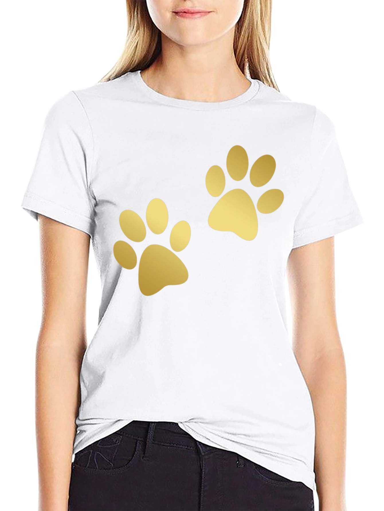 Golden Paw Print Graphic Tee - Unisex